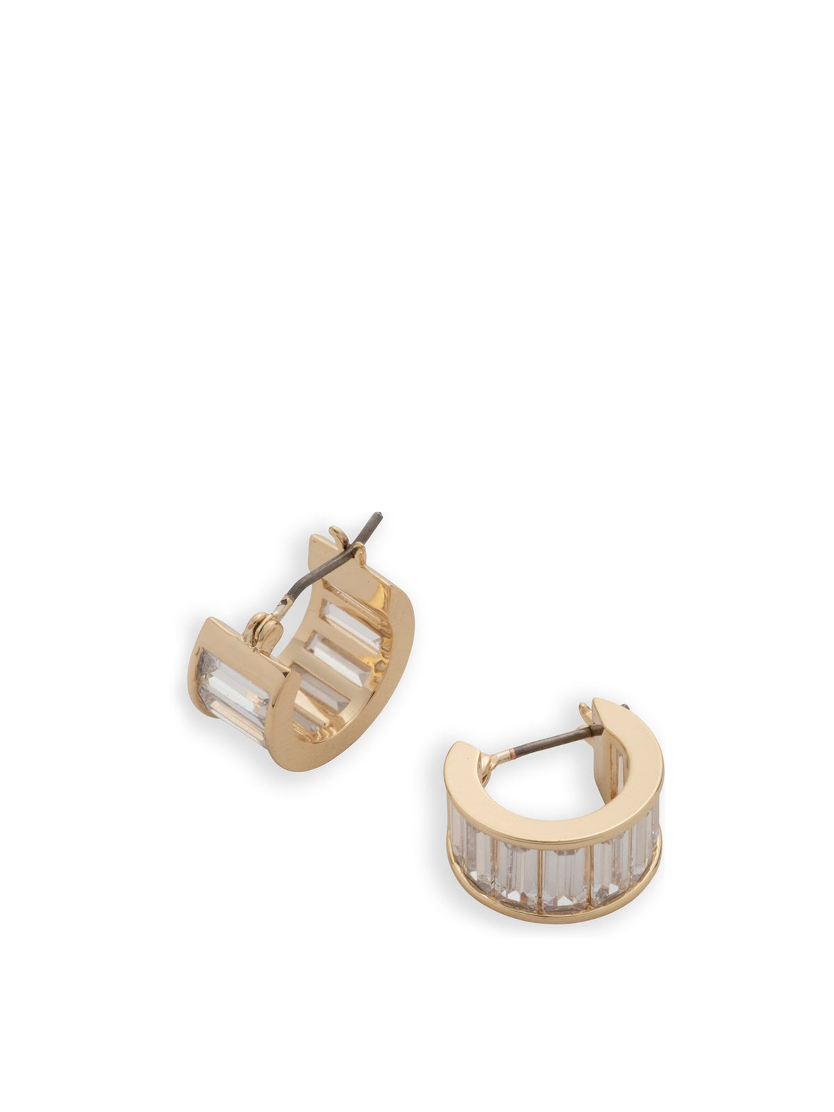 Cubic Zirconia Baguette Hoop Earrings