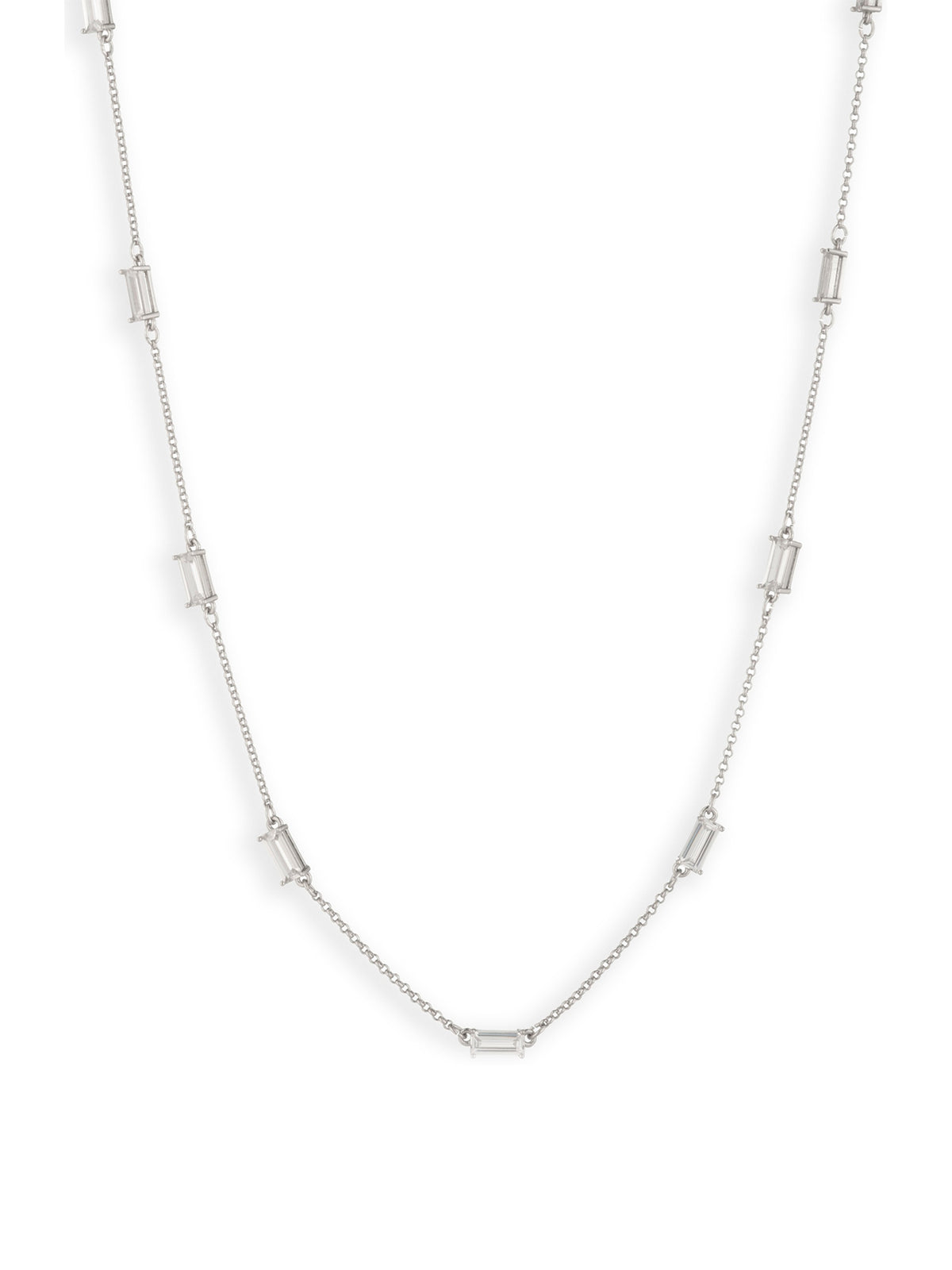 Cubic Zirconia Station Collar Necklace