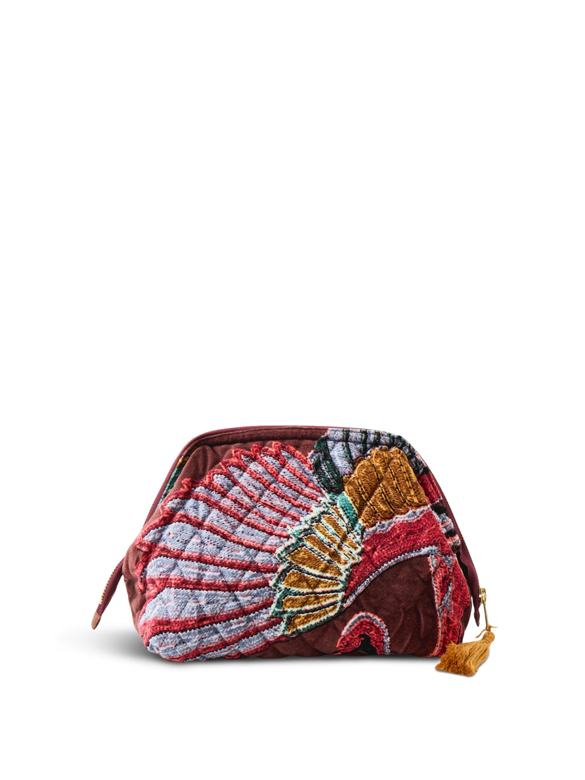 Organic Cotton Velvet Crane Pouch - Brown