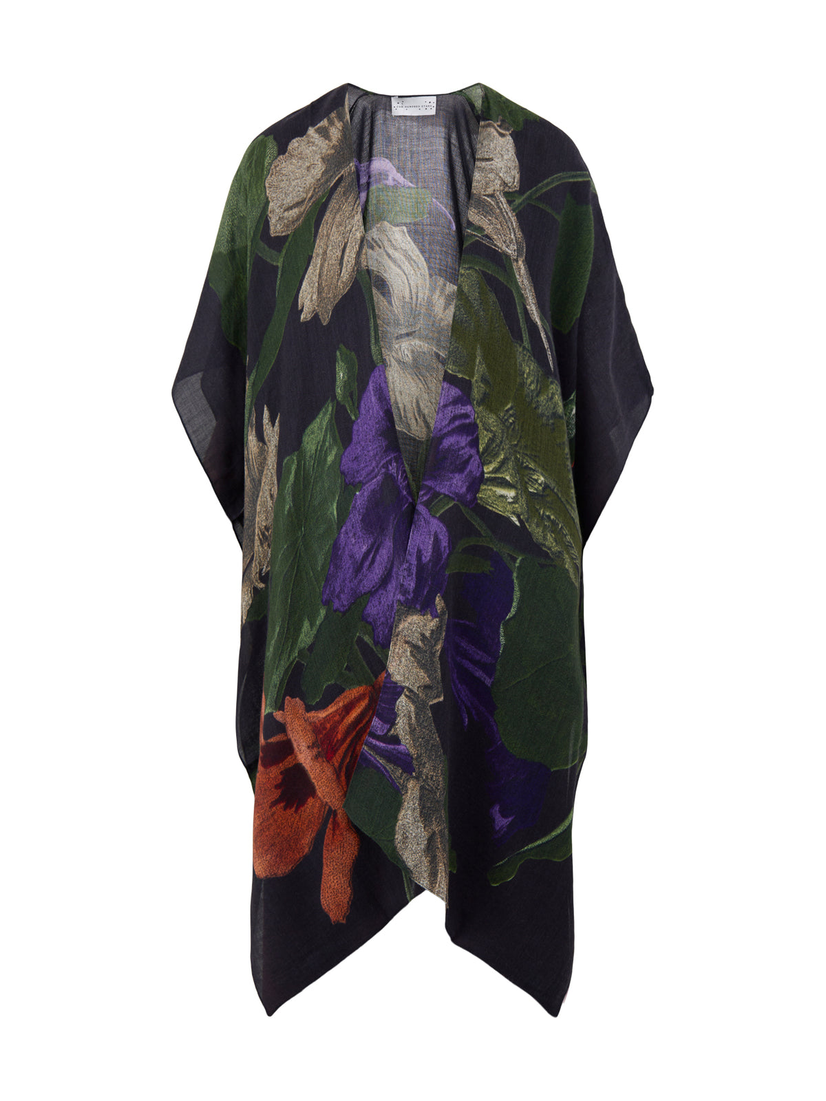Nasturtium Wool Throwover - Black