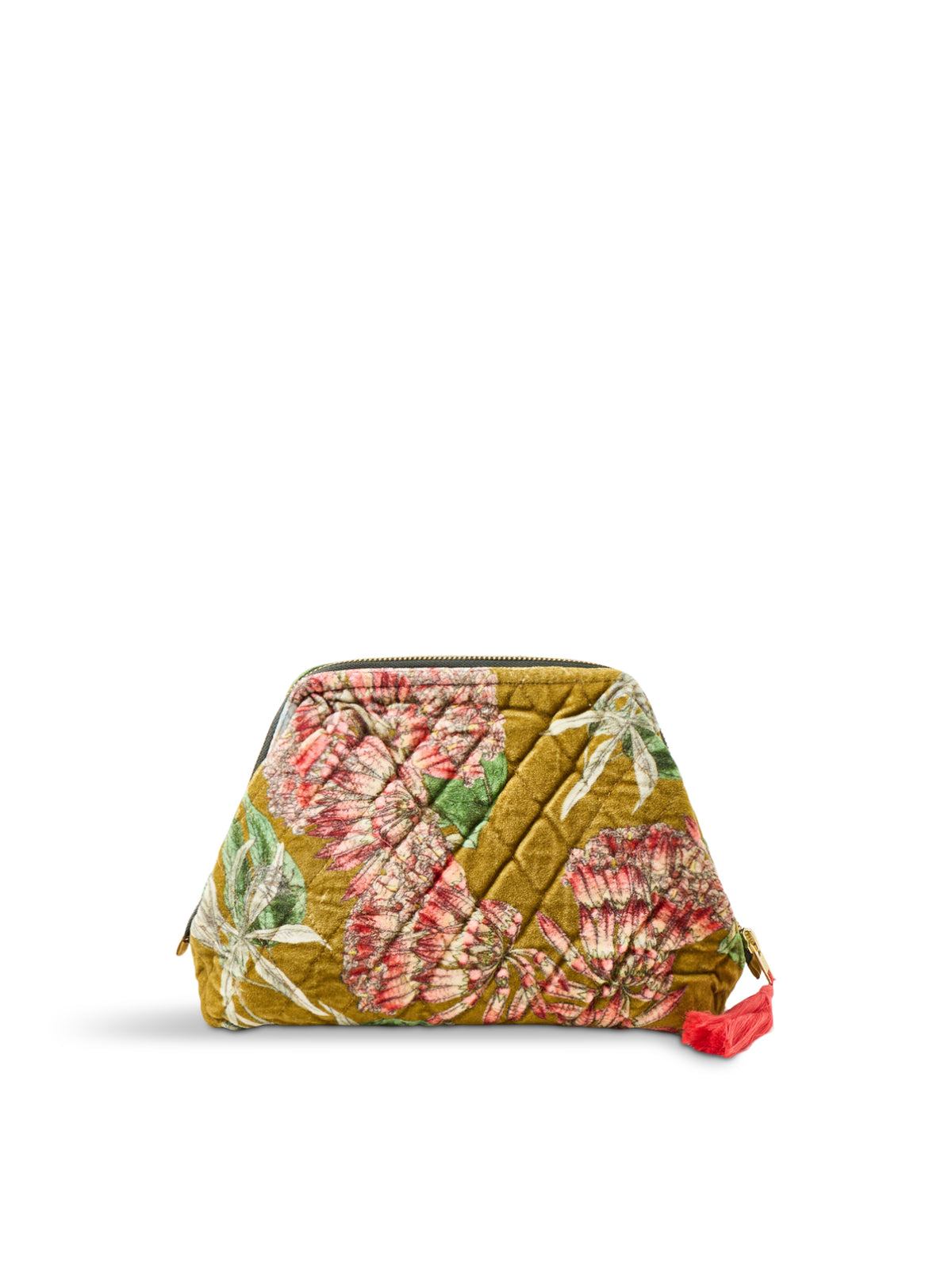 Organic Cotton Velvet Rhodoleia Pouch - Gold