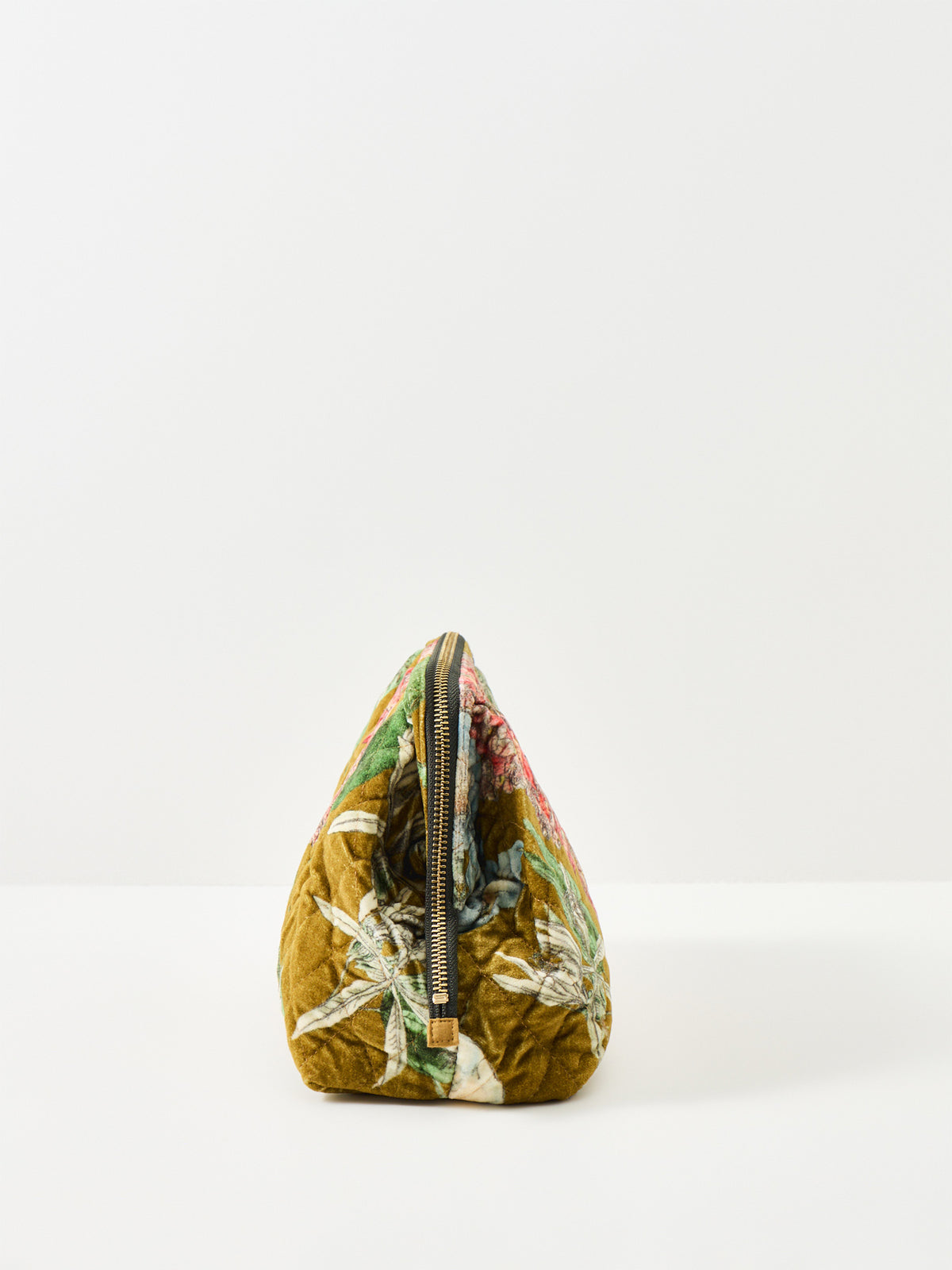 Organic Cotton Velvet Rhodoleia Pouch - Gold