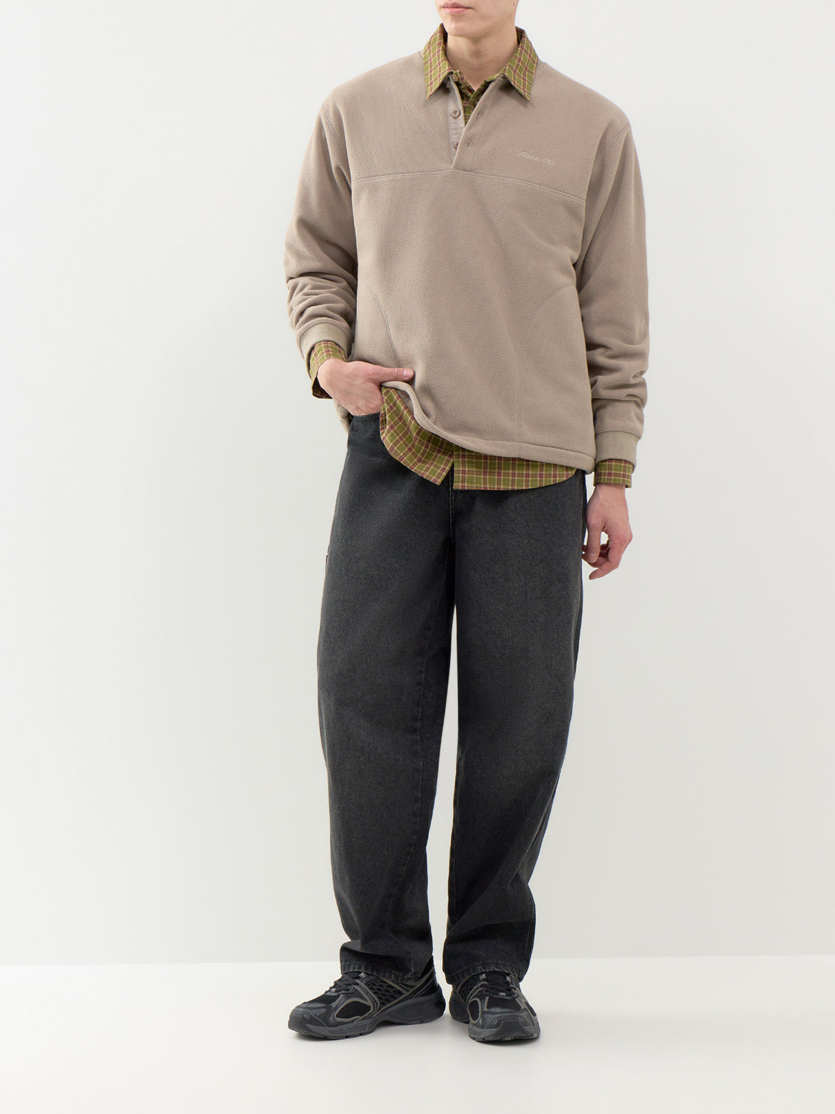 Fleece Waffle Button Anorak