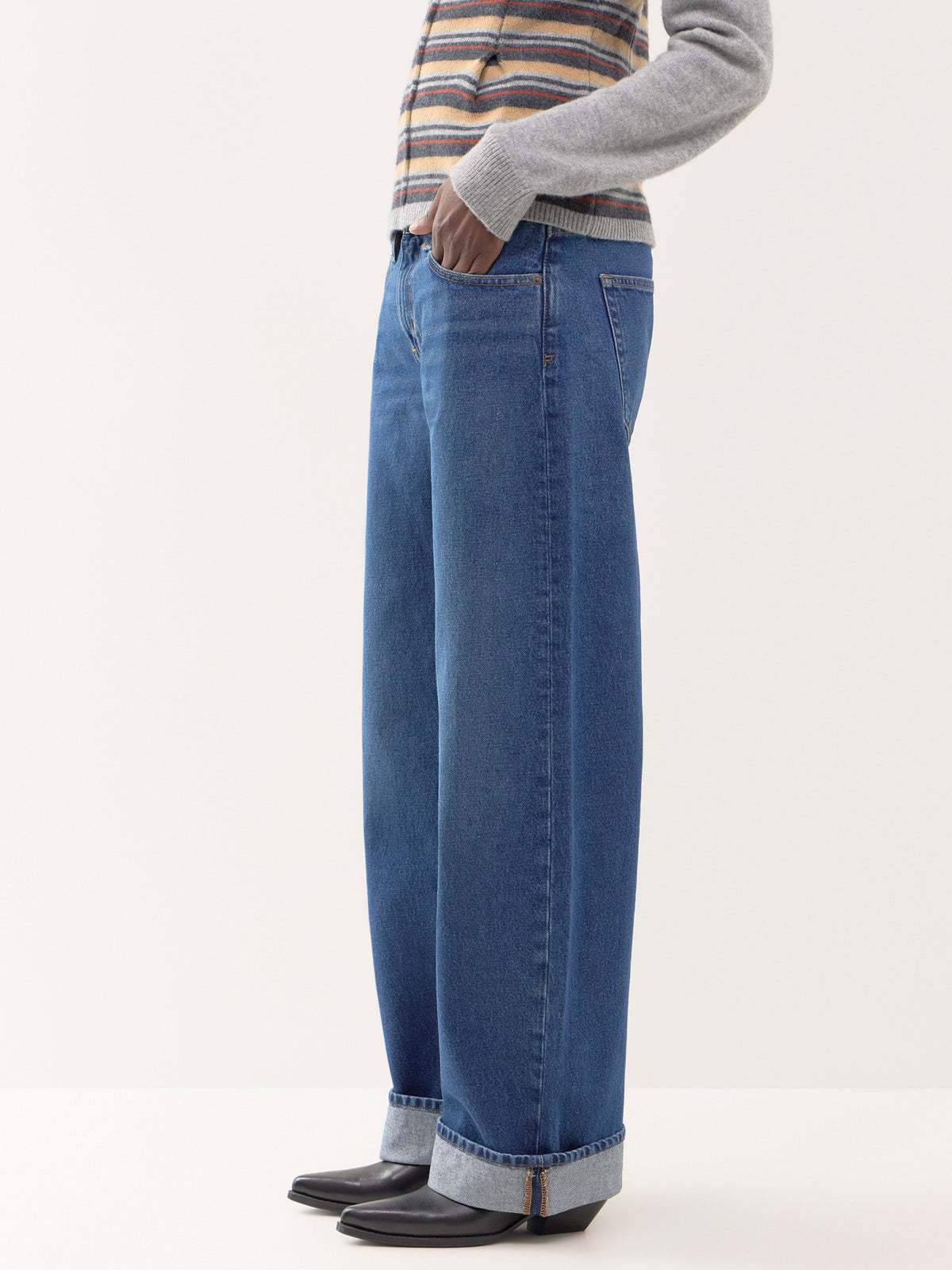 The Cuffed Low Bow 100% Cotton Jeans