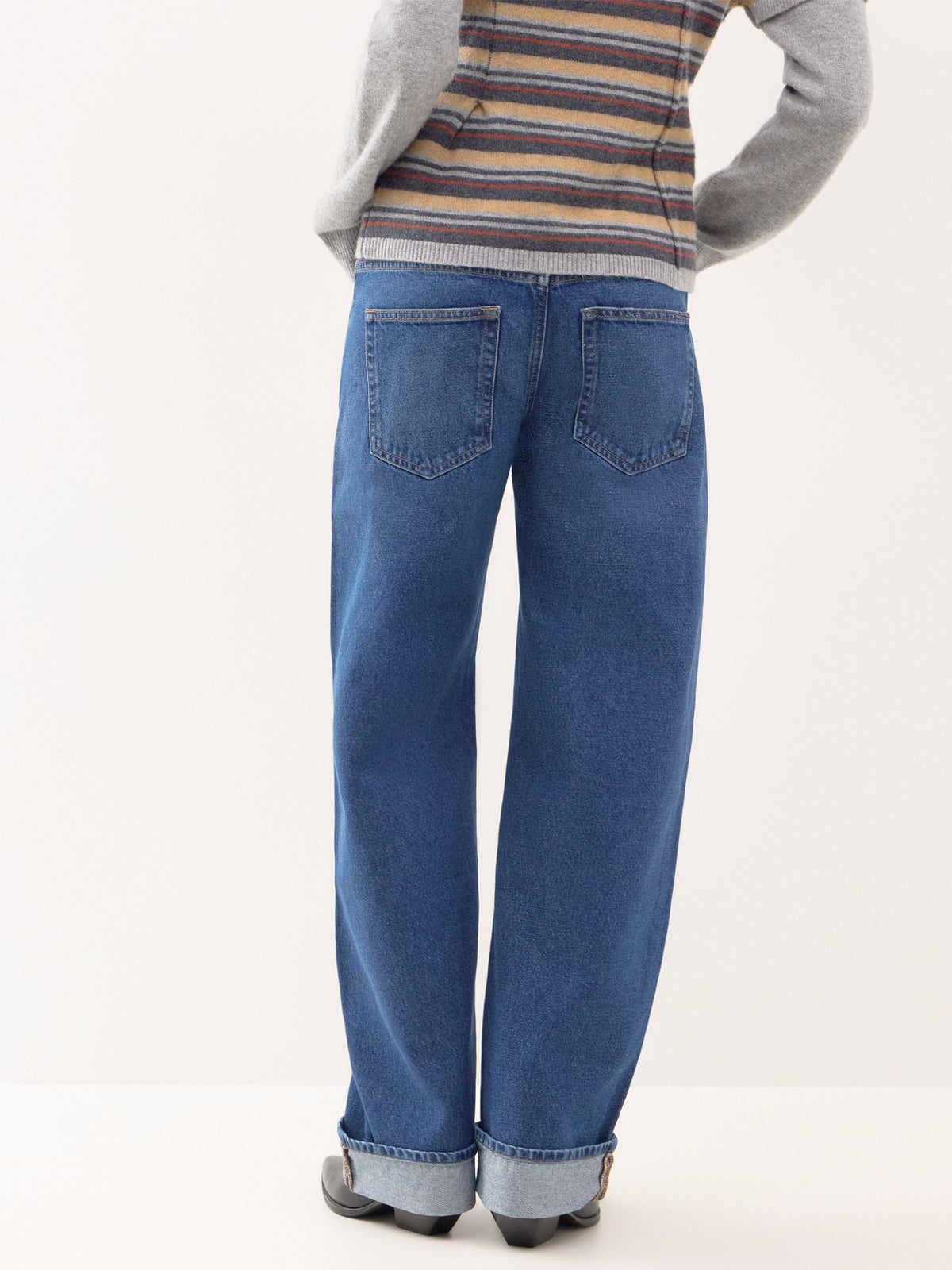 The Cuffed Low Bow 100% Cotton Jeans