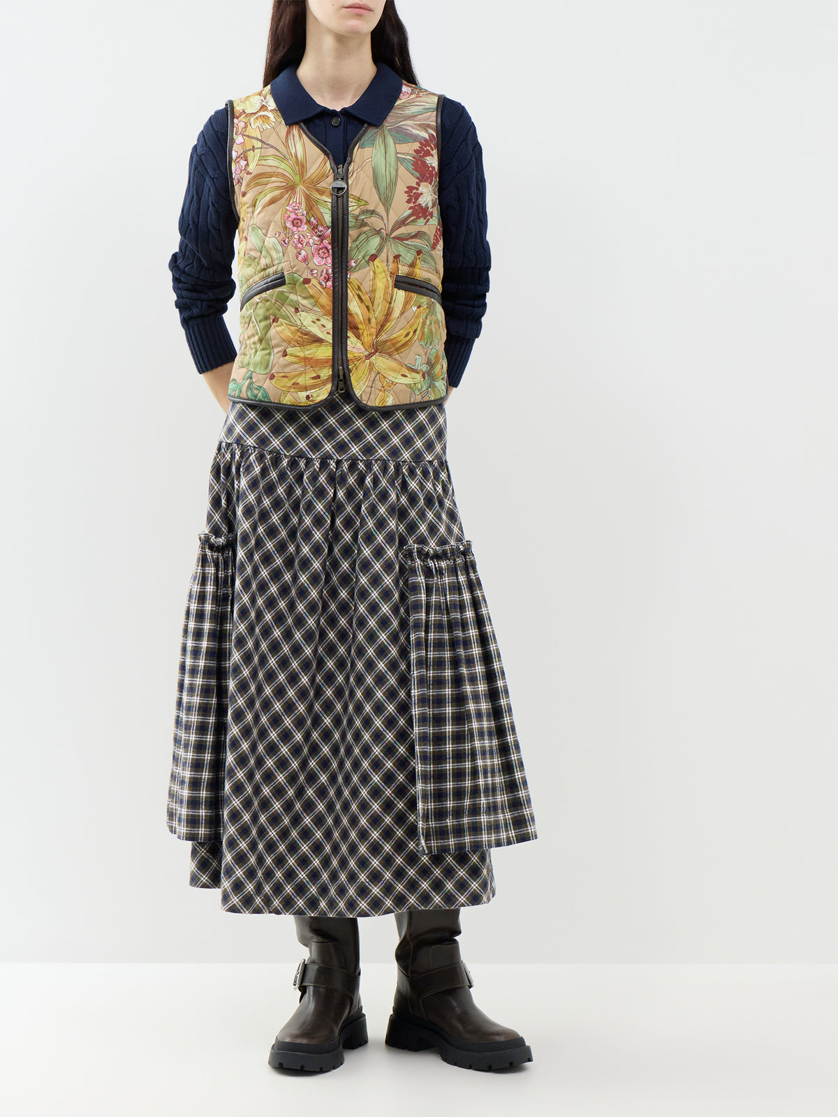 Barbour x FARM Rio Reversible Alpinias Quilted Liner