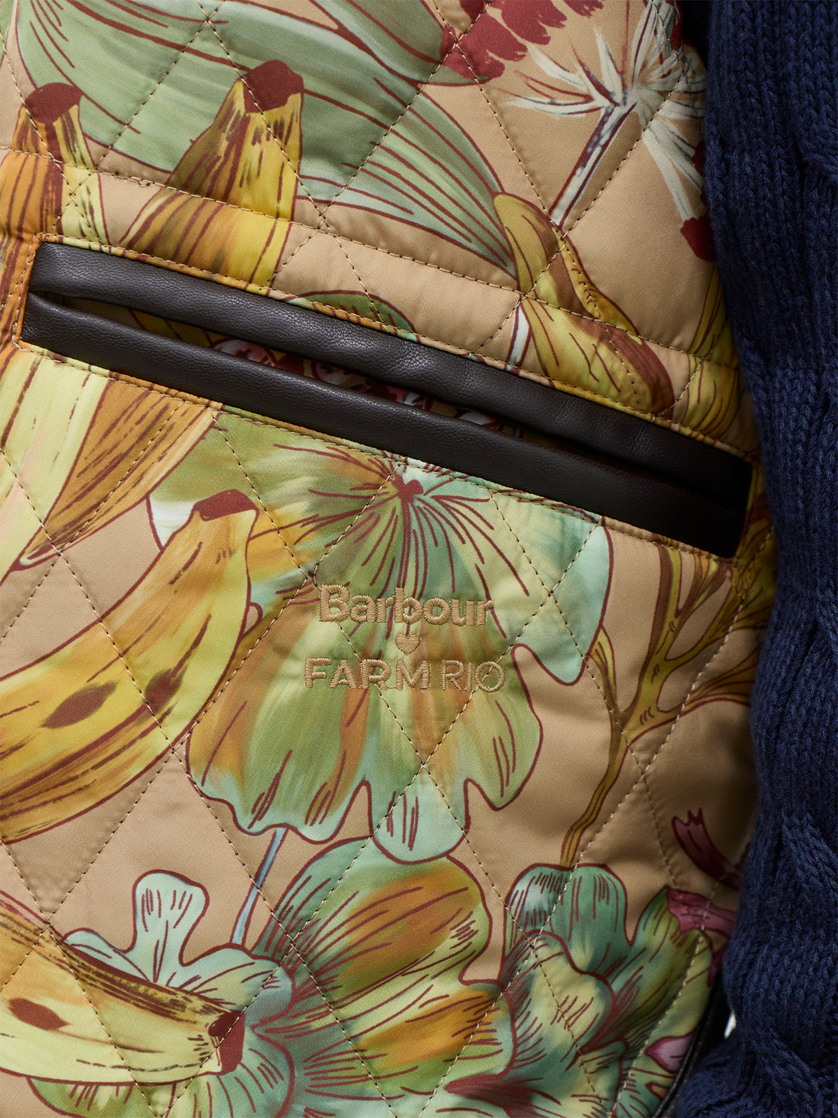 Barbour x FARM Rio Reversible Alpinias Quilted Liner