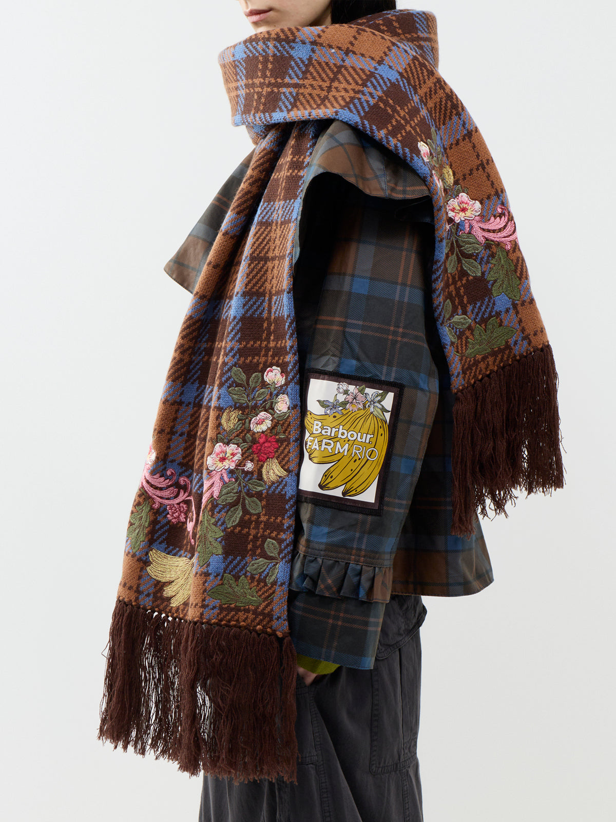 Barbour x FARM Rio Angelonia Knitted Scarf