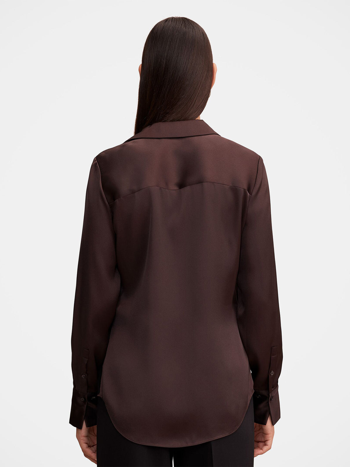 Harvey Notched Neck Satin Shirt