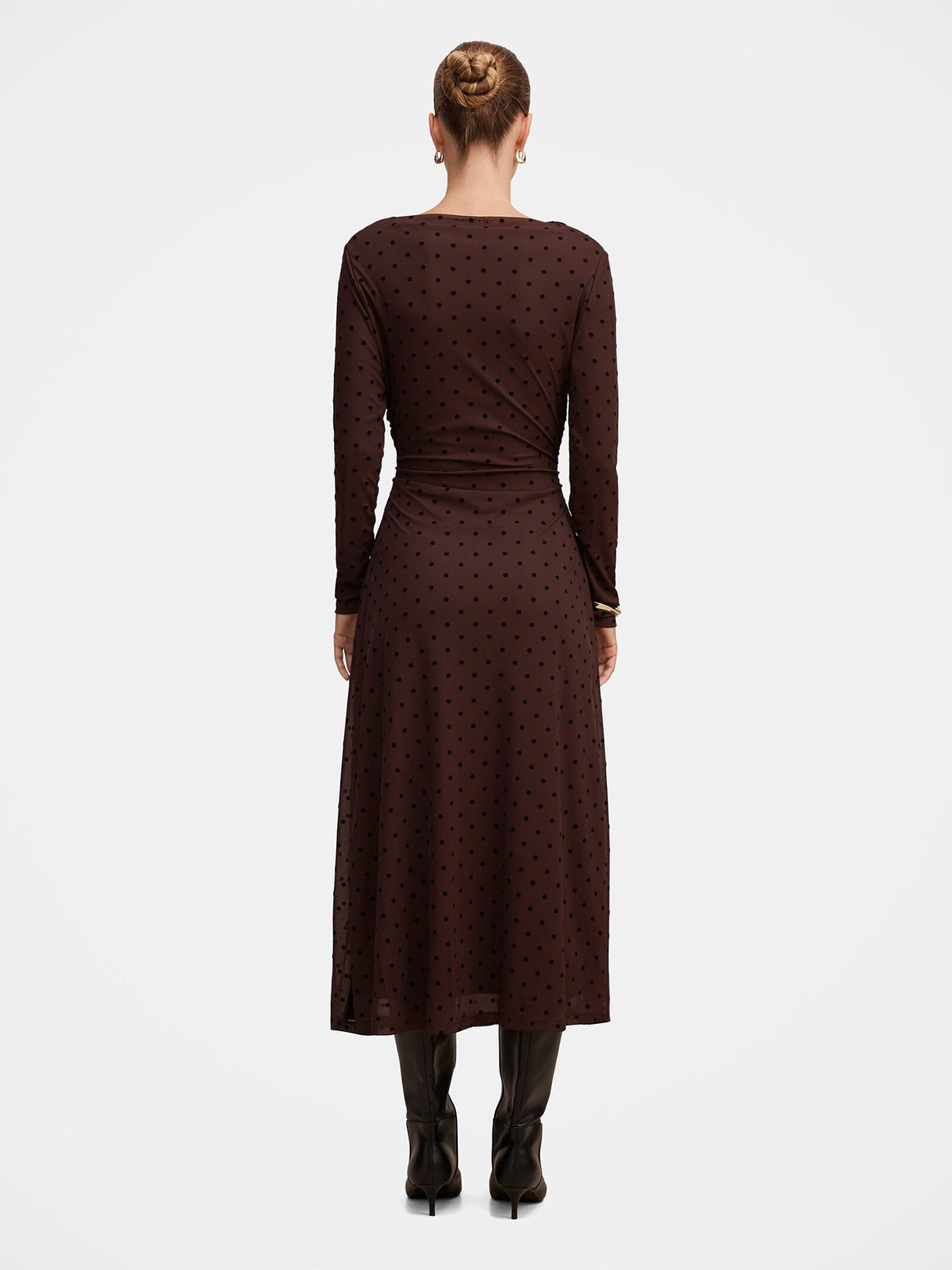 Bonnie Spot Mesh Midi Dress