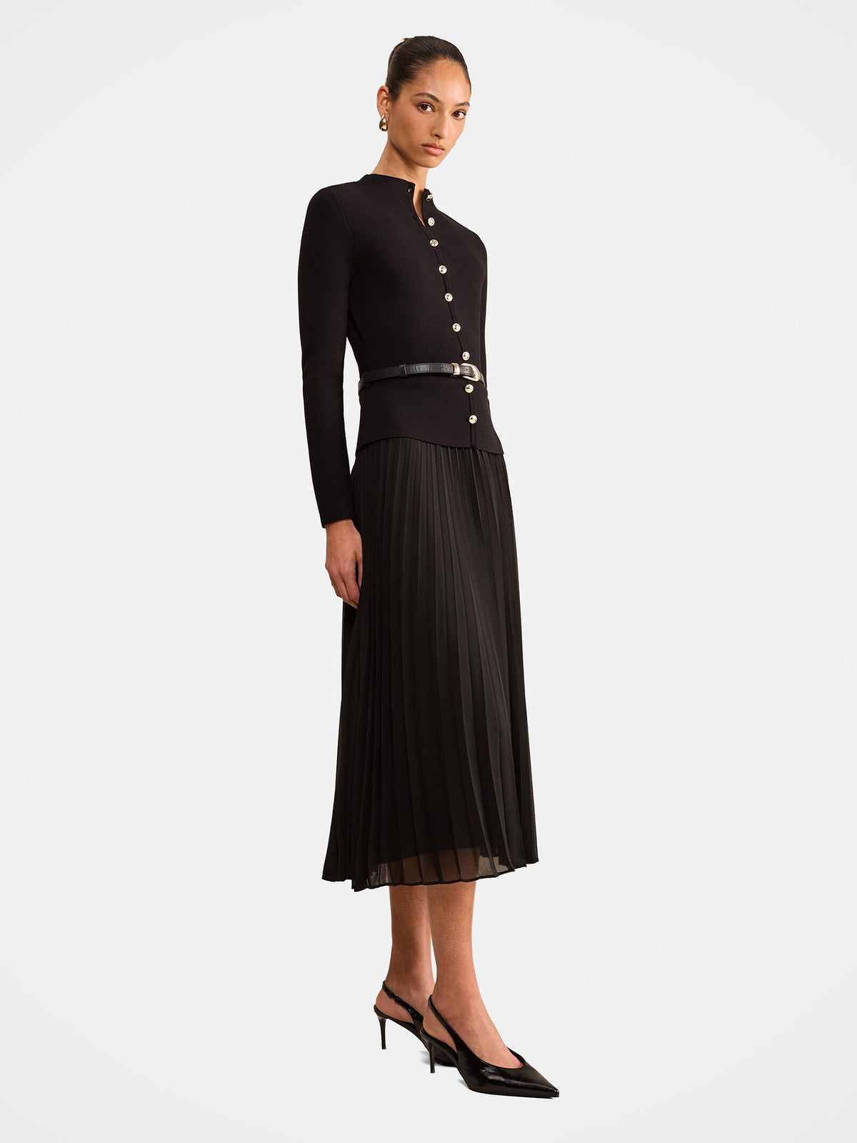 Milana Funnel Neck Midi Dress