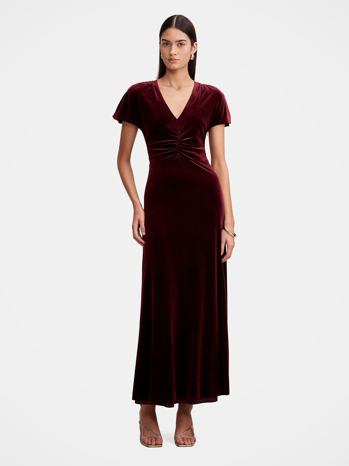 Elma Velvet Ruched Maxi Dress