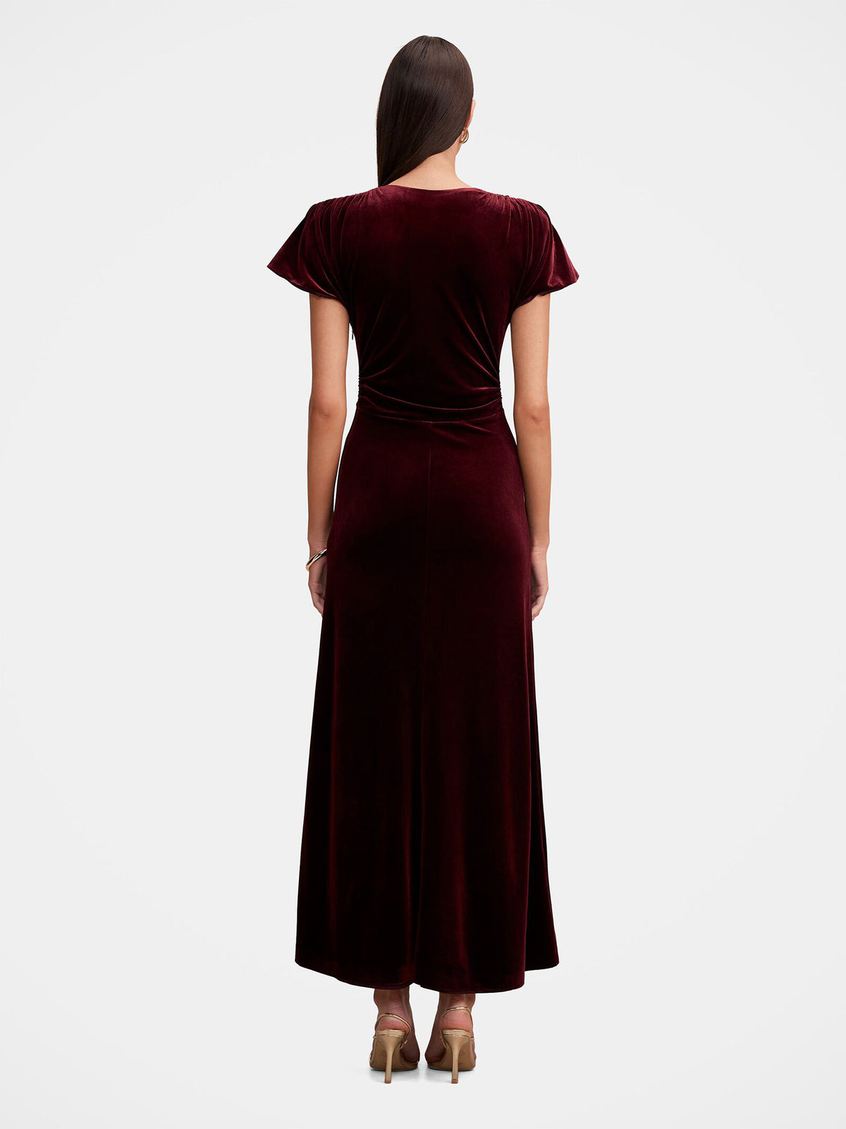Elma Velvet Ruched Maxi Dress