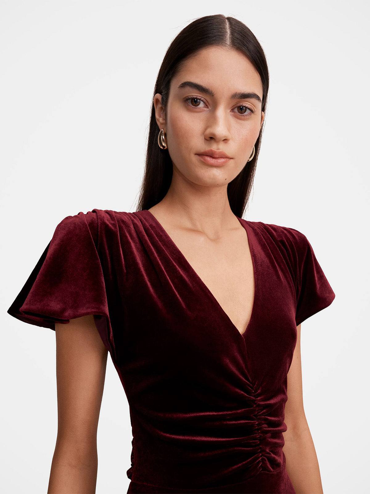 Elma Velvet Ruched Maxi Dress