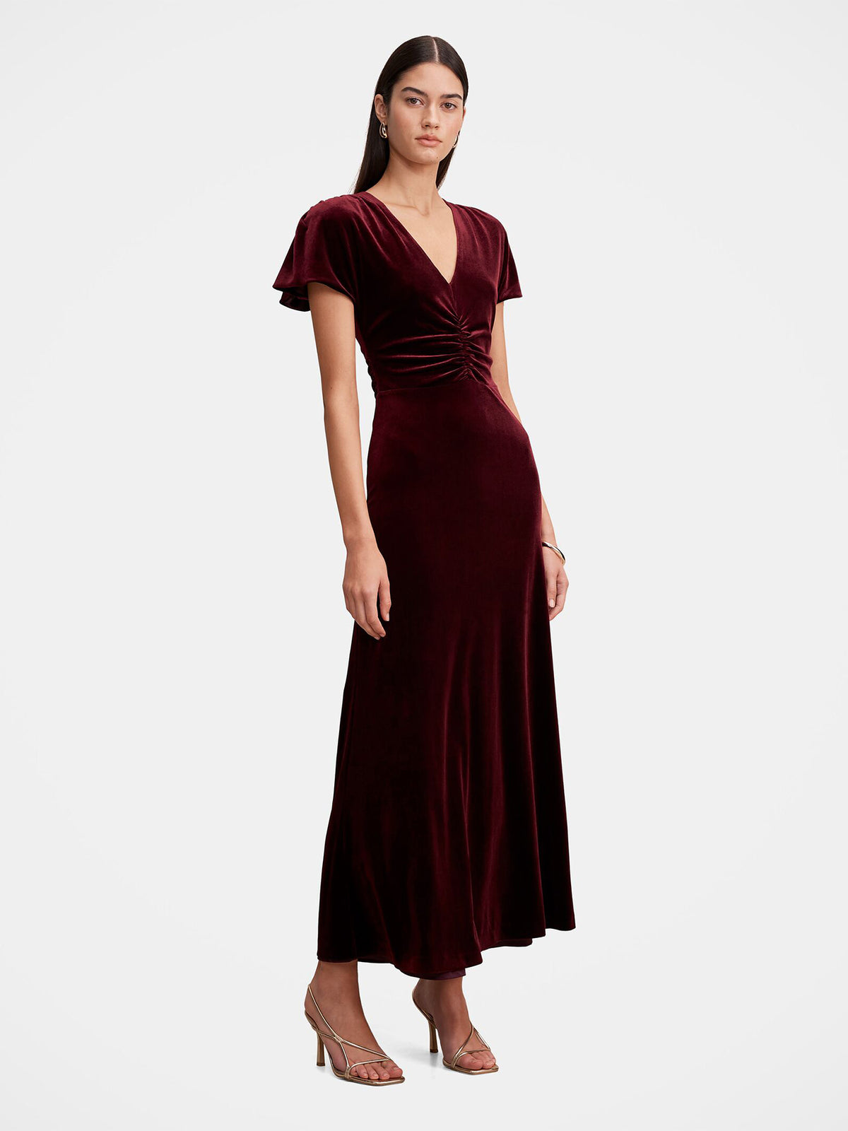 Elma Velvet Ruched Maxi Dress