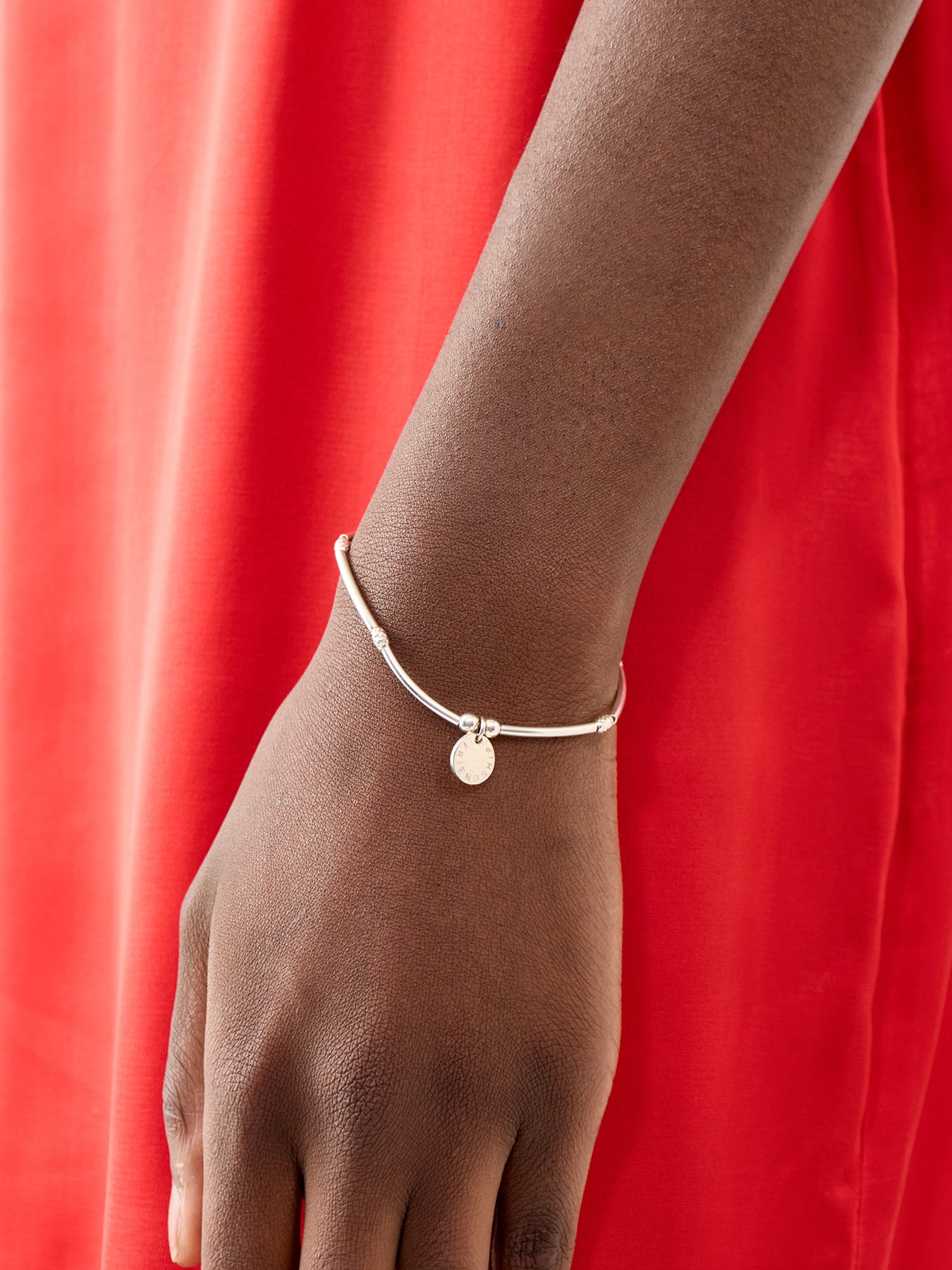 Silver Mini Sparkle Friendship Bracelet Charm