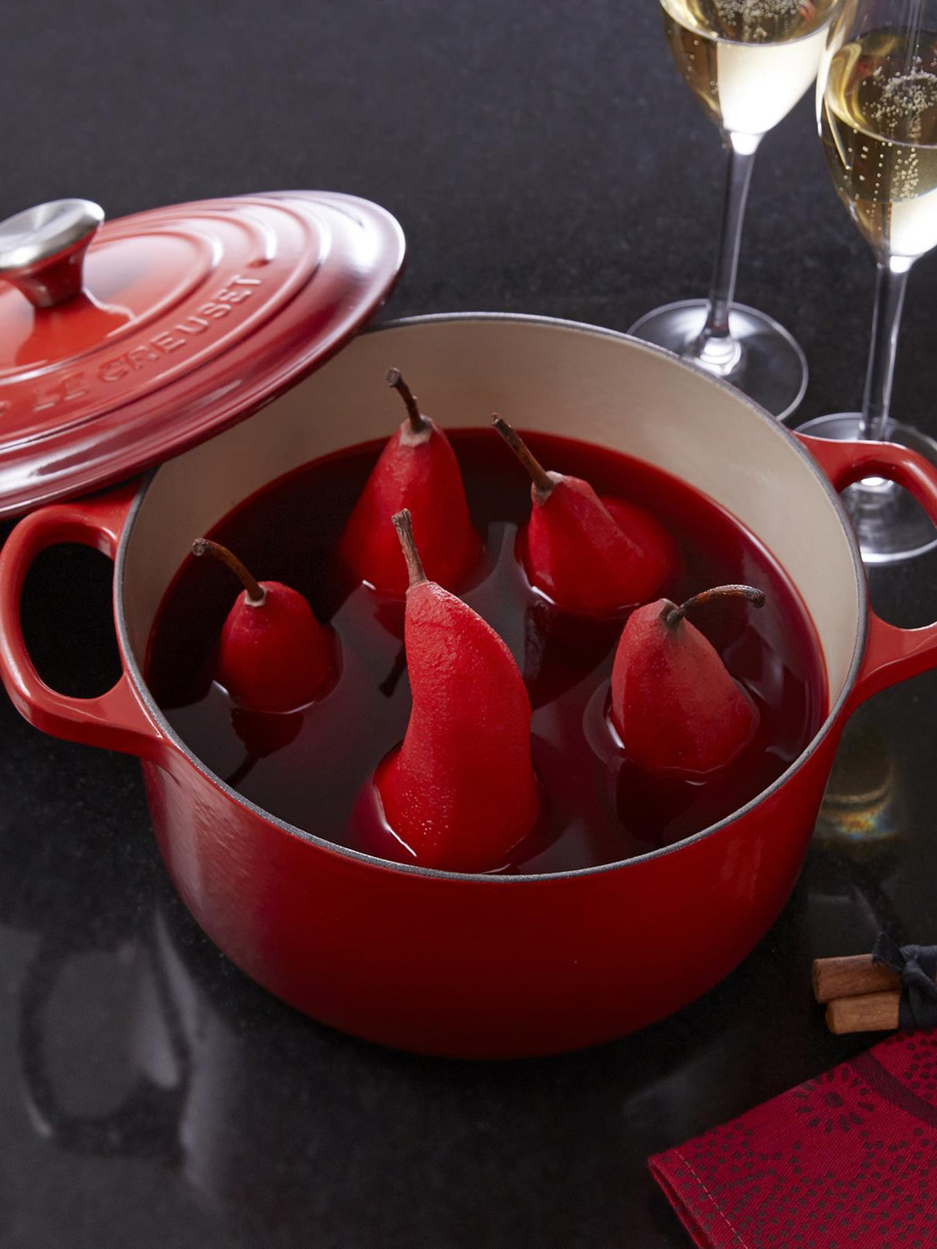 Cast Iron Round Casserole 28cm Cerise