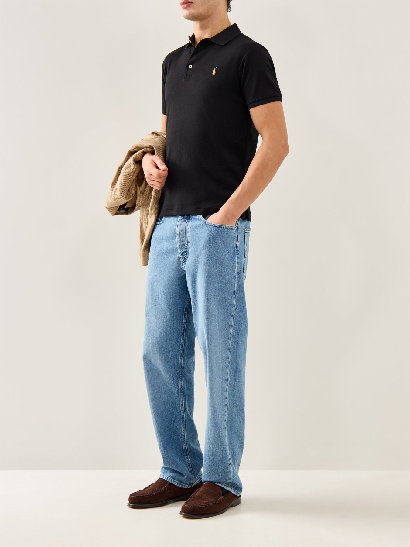 Pima Plain Polo Top Black