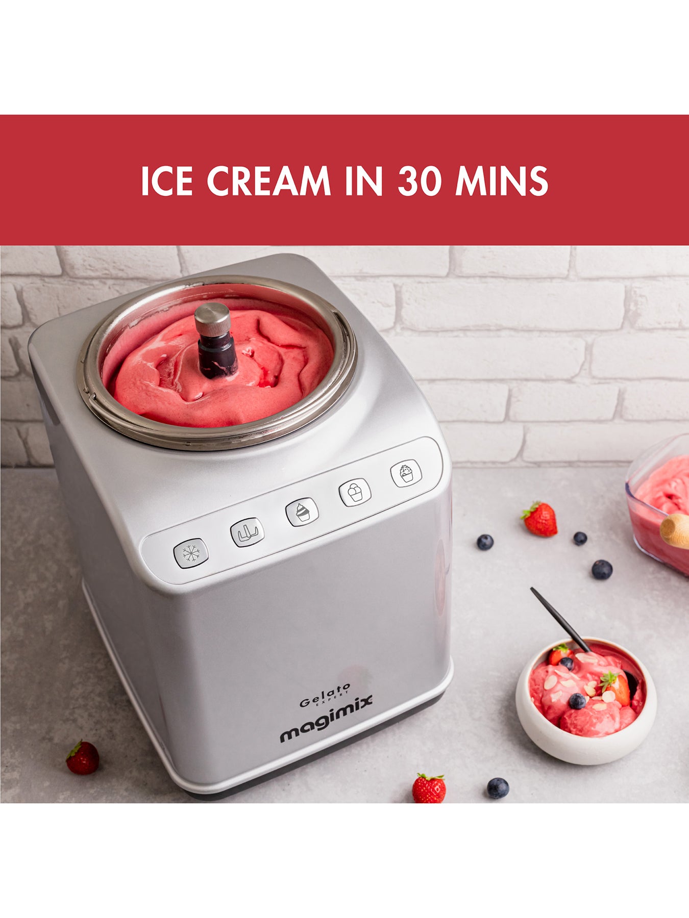 Gelato Expert Ice Cream Maker Silver