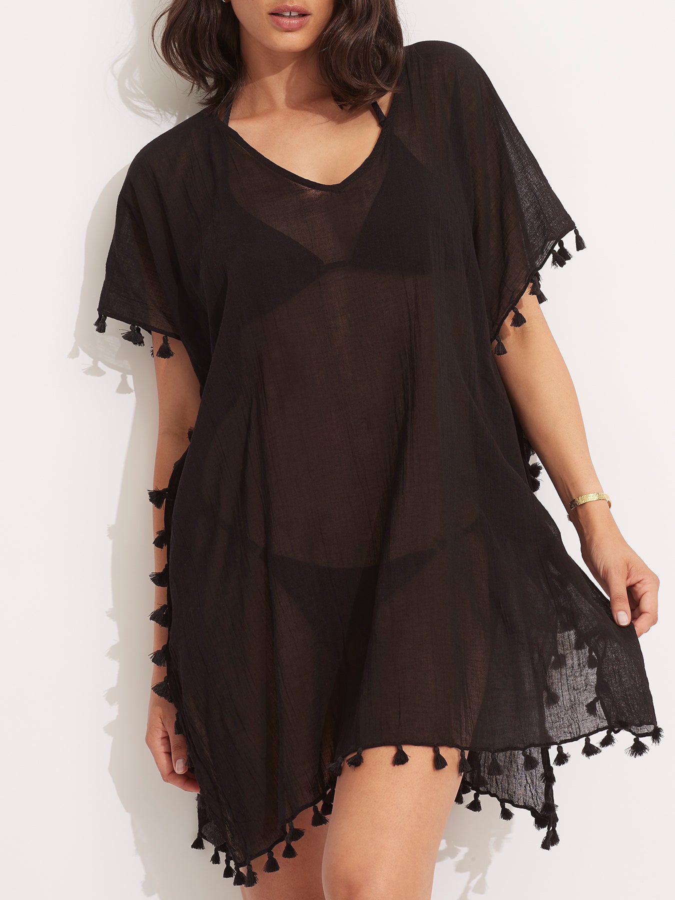 Beach Basics Amnesia Kaftan Black