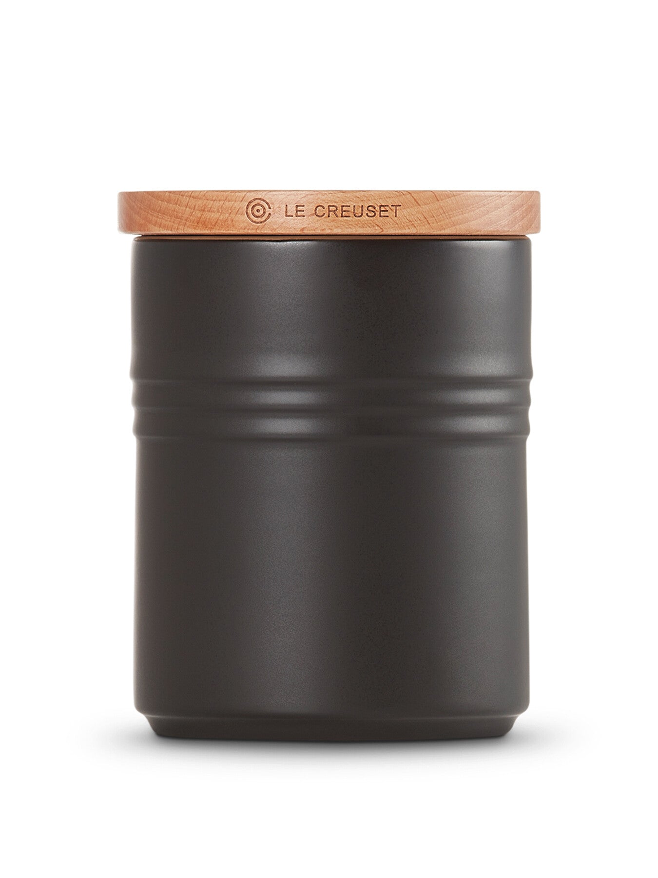 Medium Storage Jar with Wood Satin Black