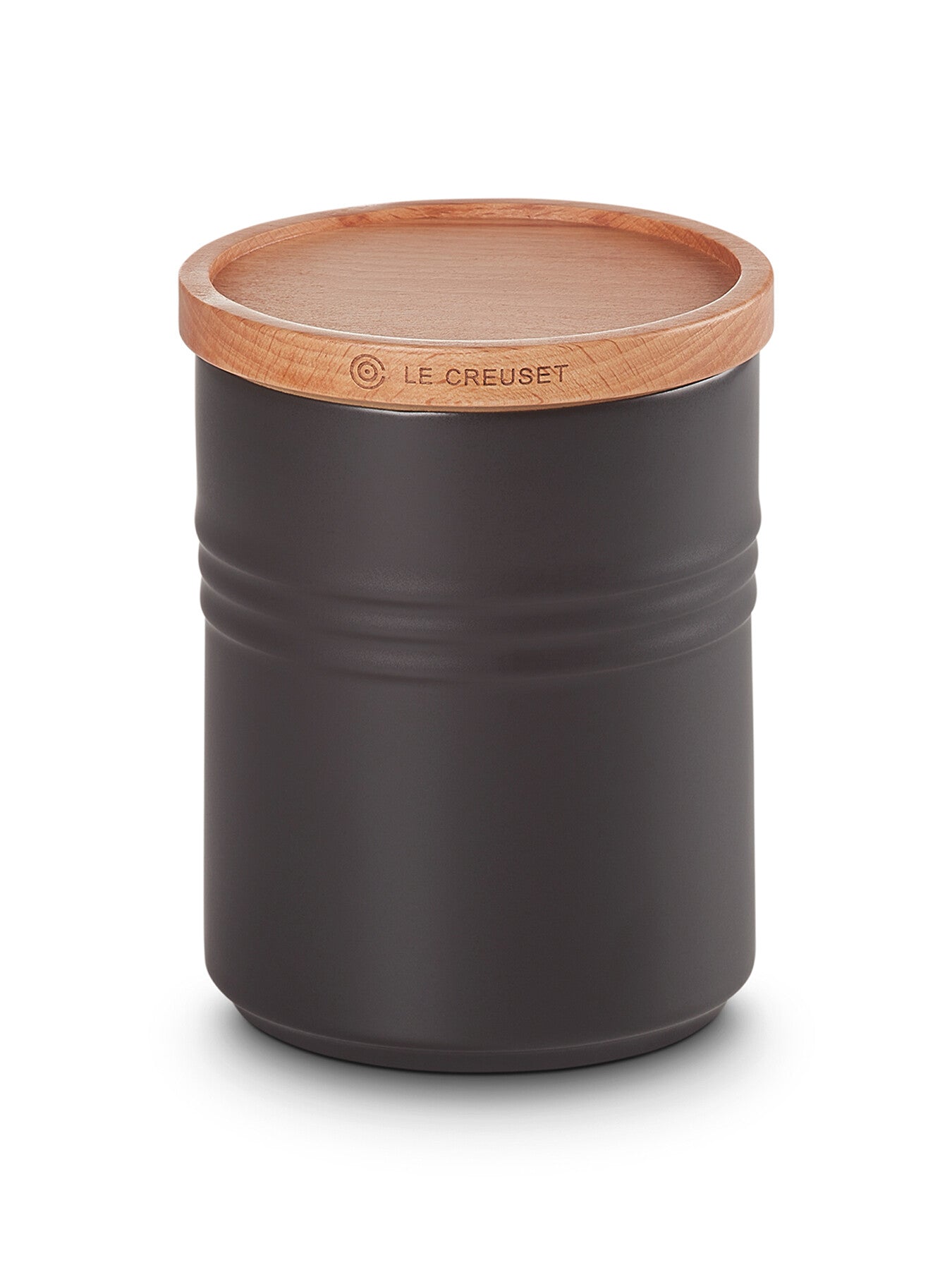 Medium Storage Jar with Wood Satin Black