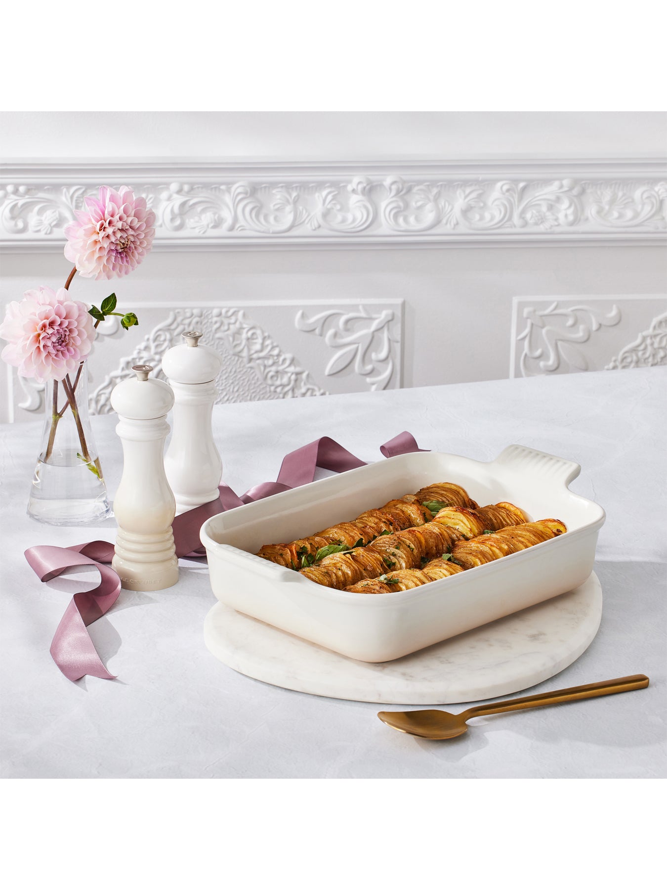 Stoneware Heritage Rectangular Dish Meringue 32cm