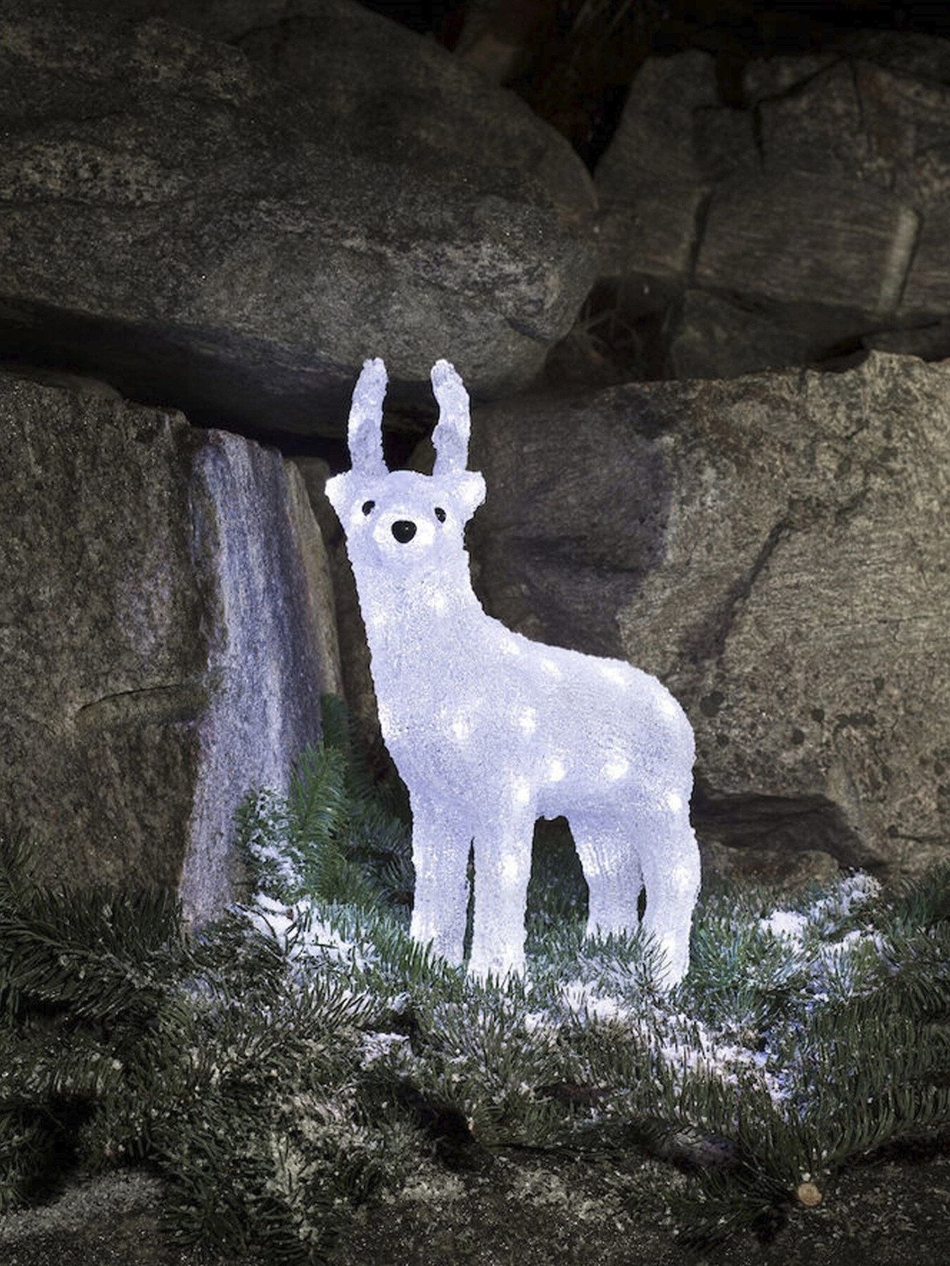 Acrylic Reindeer White Led Christmas Decoration 38cm