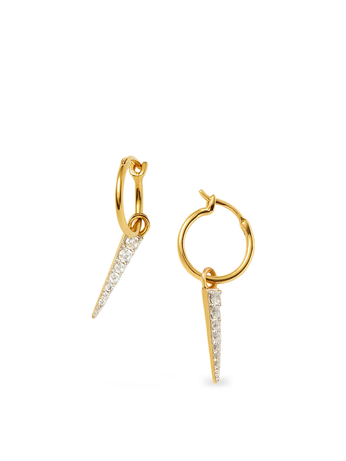 Mini Pave Dagger Charm Hoops