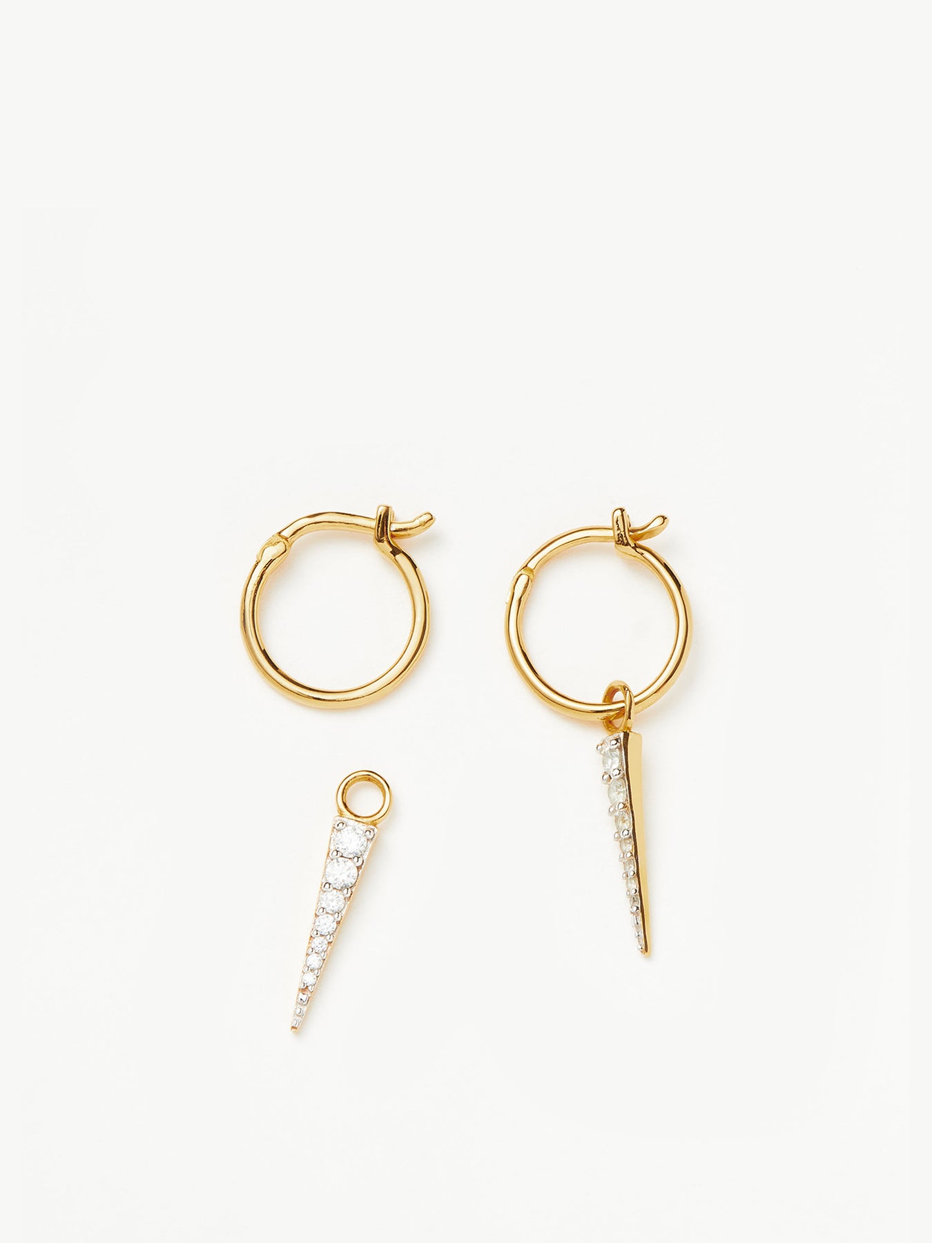 Mini Pave Dagger Charm Hoops