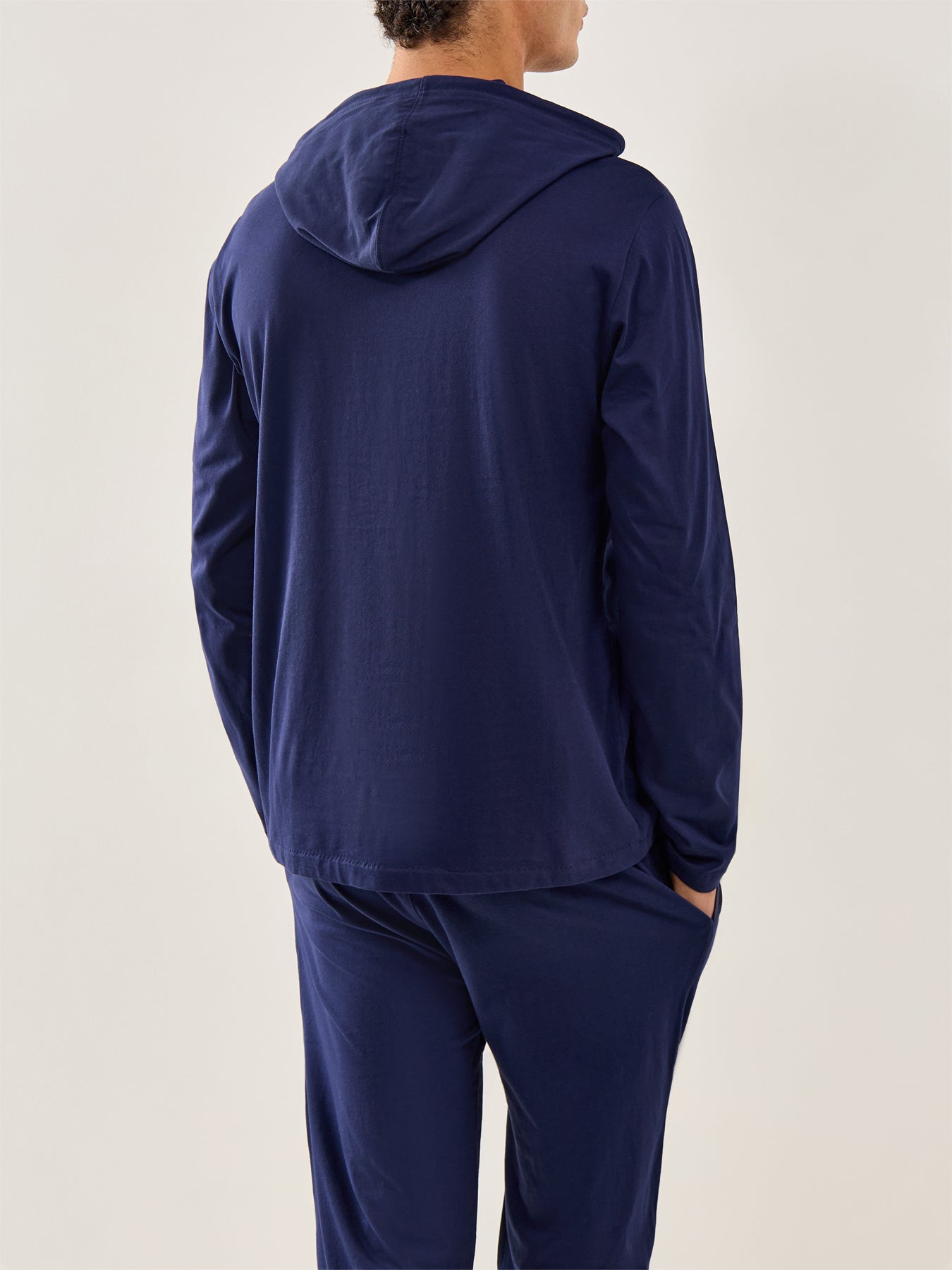 Long Sleeve Hooded Sleep Top (Blue)