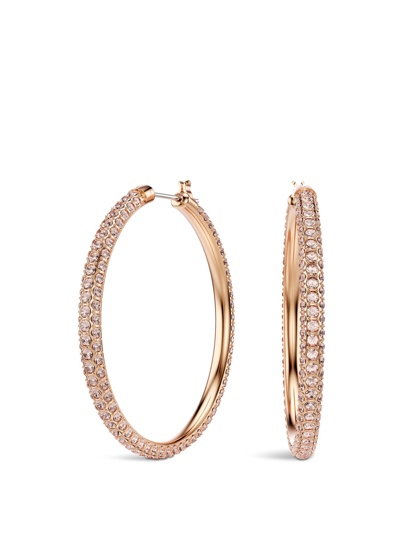 Stone Pe Hoop Earning Rose Gold