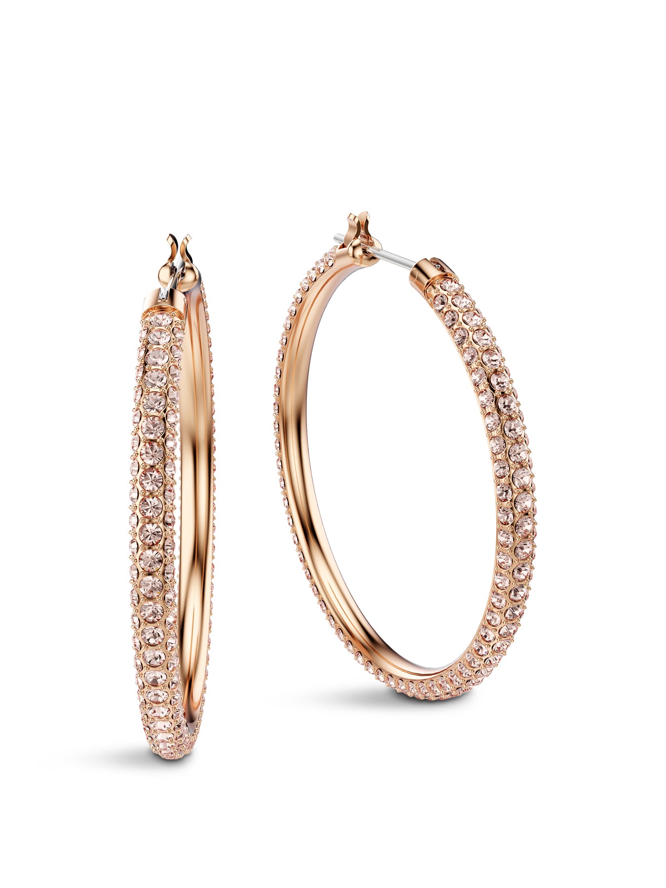 Stone Pe Hoop Earning Rose Gold