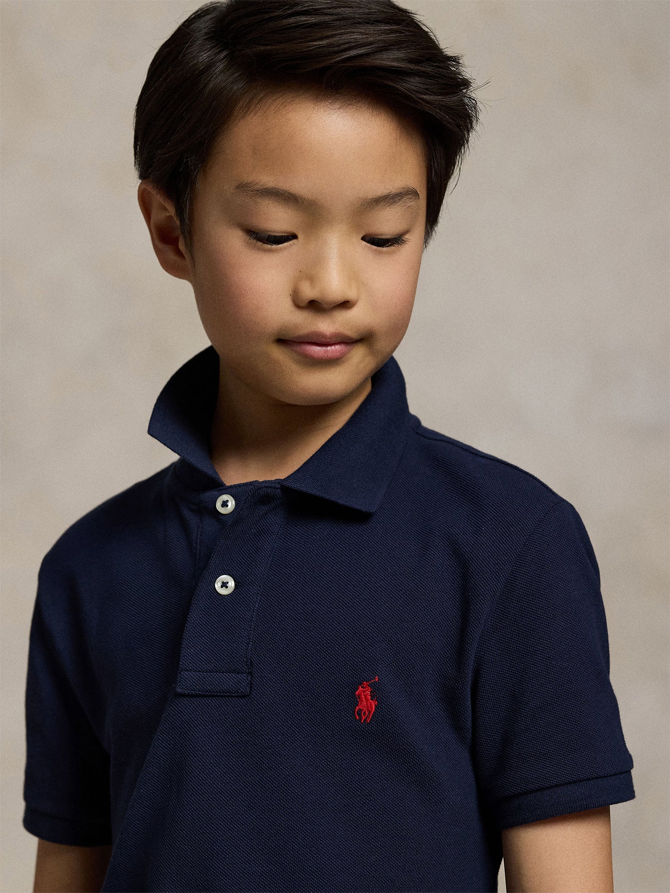 Navy Kids Short Sleeve Cotton Polo Shirt