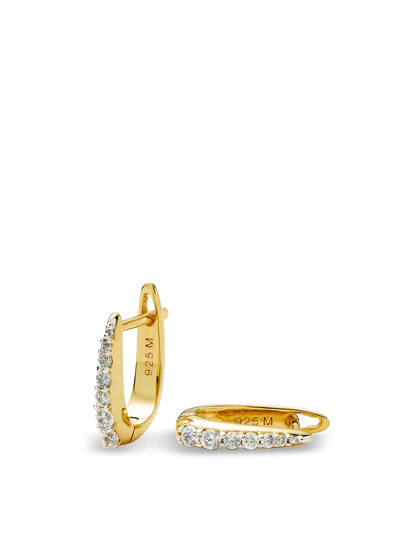 Pave Claw Huggie Earrings Gold