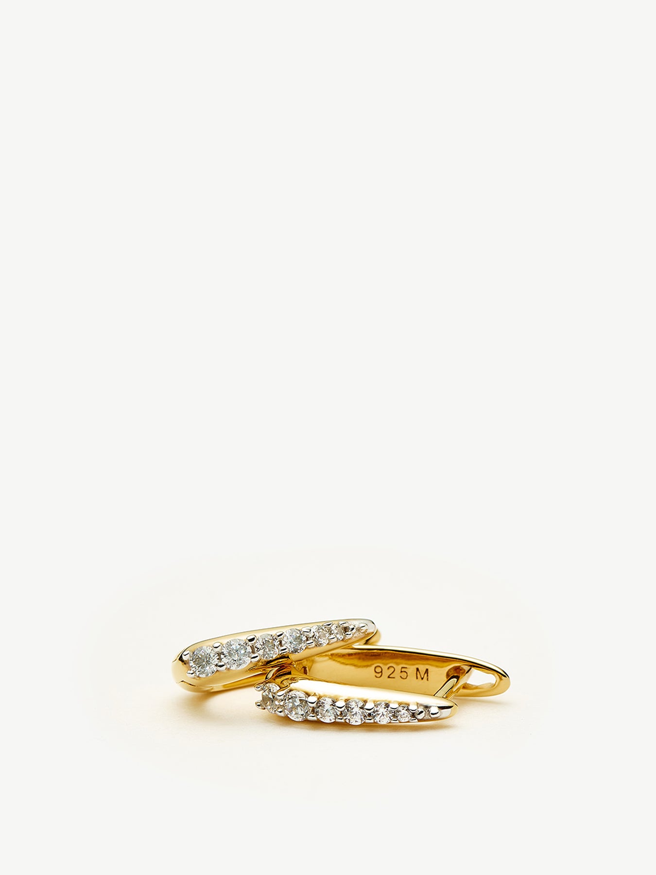 Pave Claw Huggie Earrings Gold