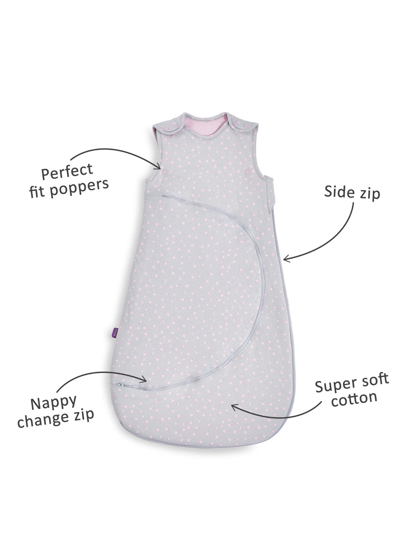 SnuzPouch Sleeping Bag 2 5 Tog 0-6M Rose Spots