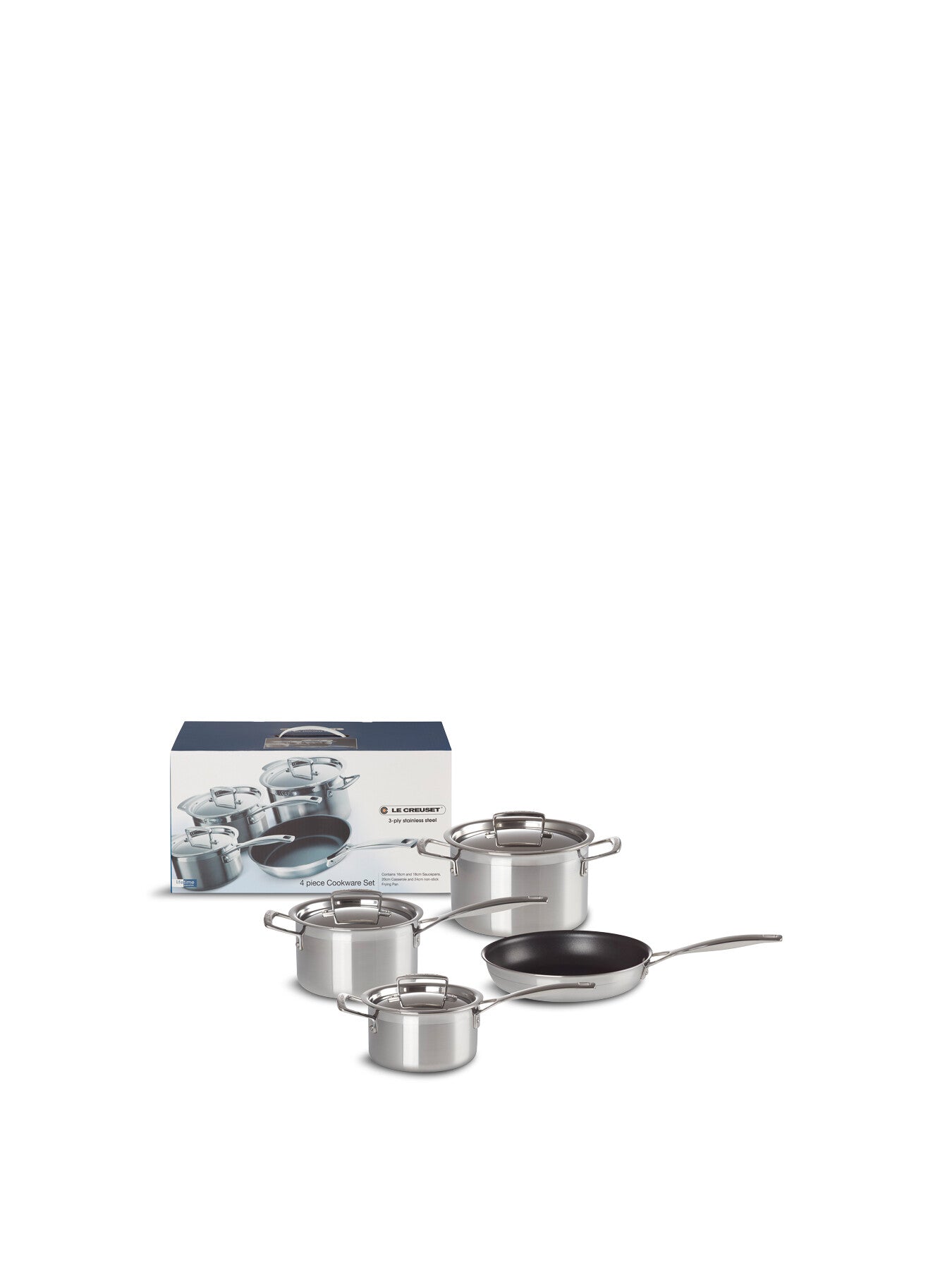 3-Ply Stainless Steel 4-piece Cookware Set