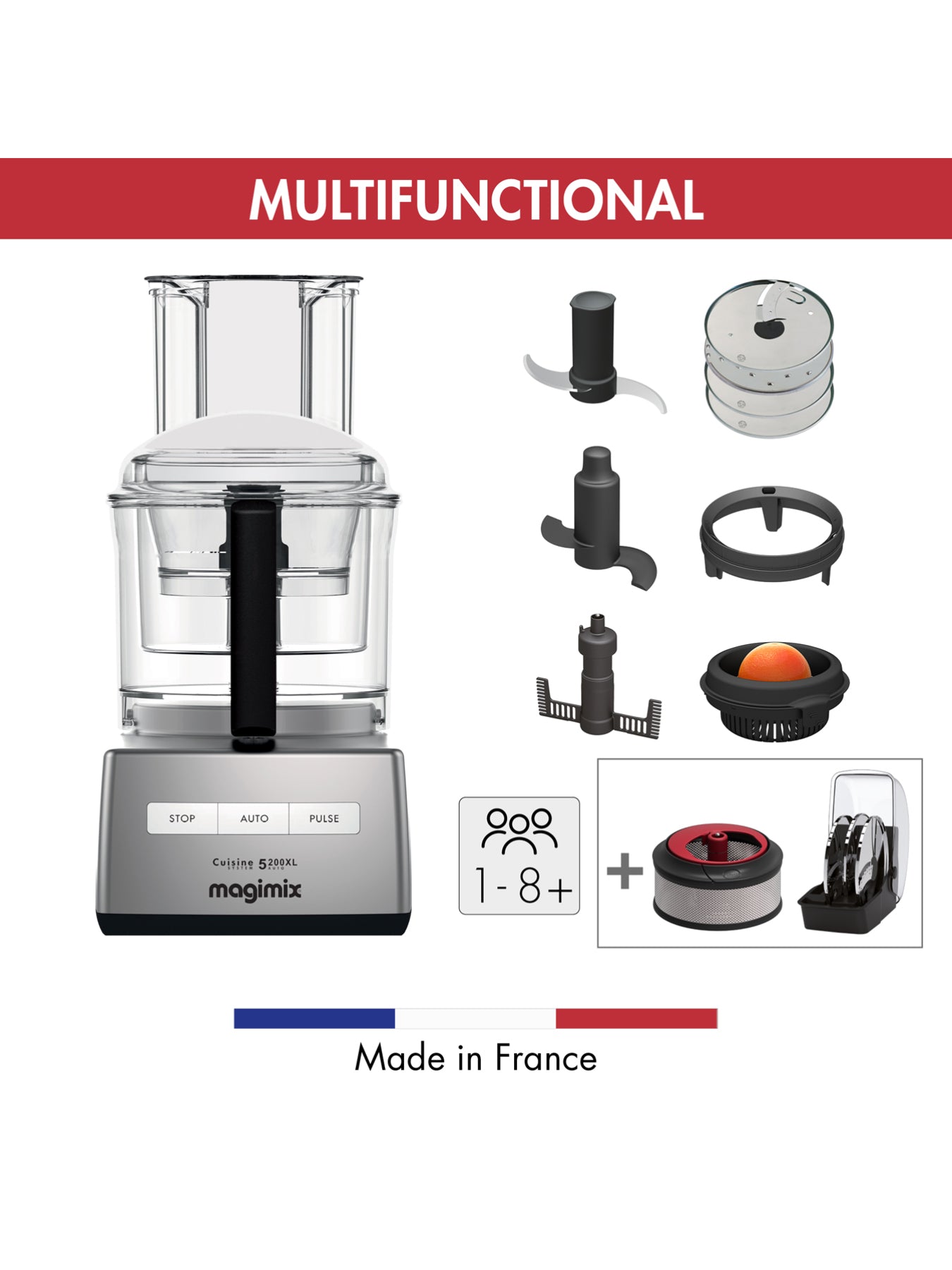 18714 Magimix 5200Xl Premium Satin Food Processor Satin Silver