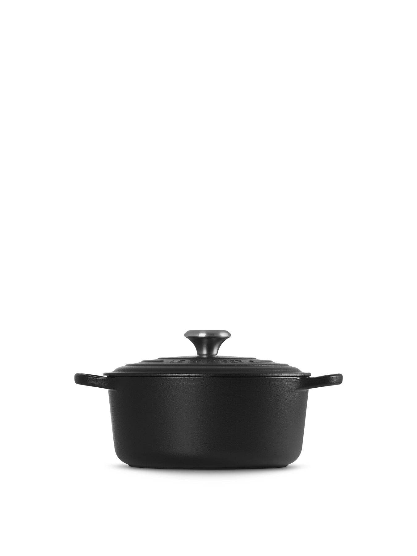 Cast Iron Round Casserole Dish Satin Black 24cm