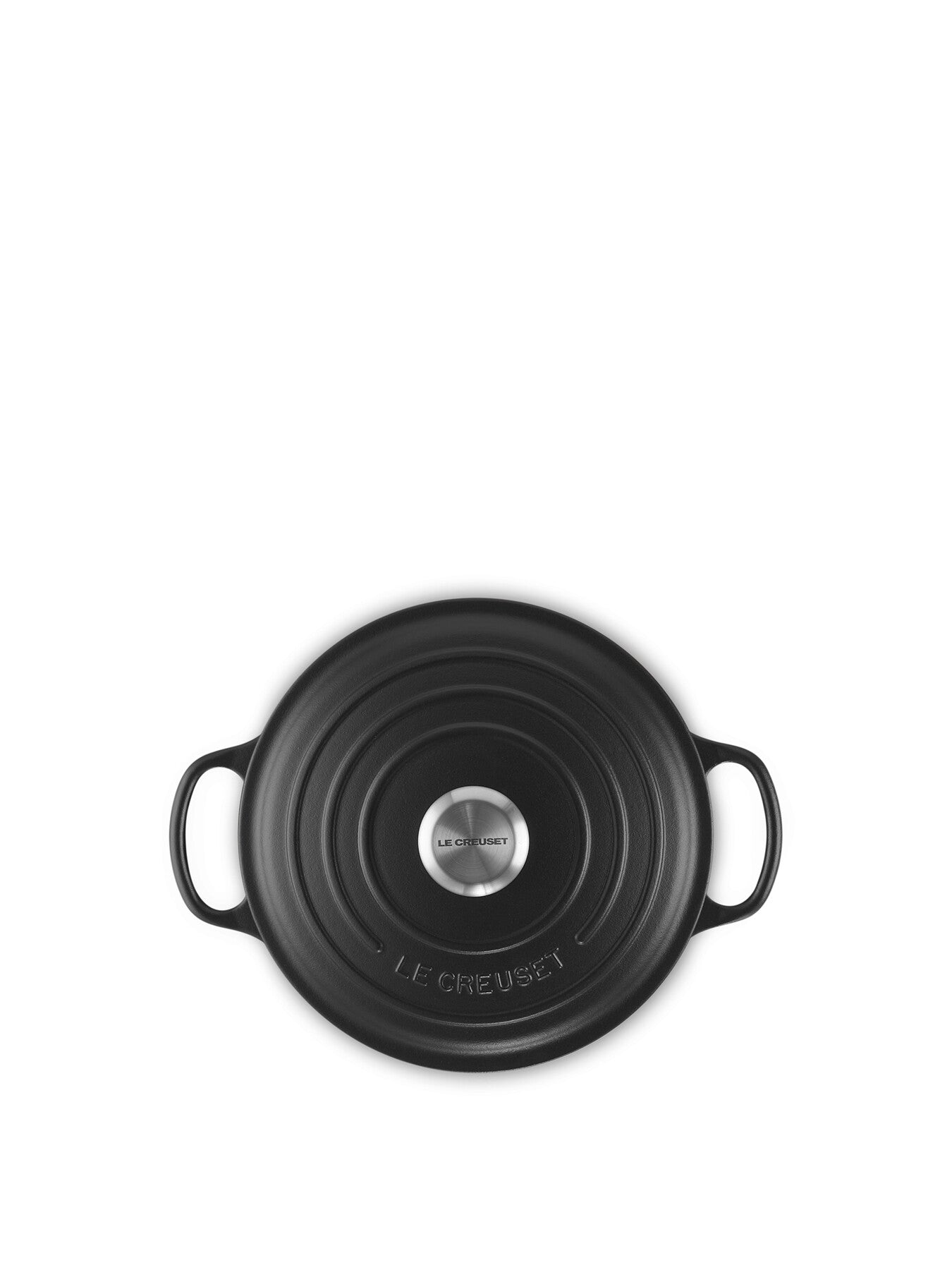 Cast Iron Round Casserole Dish Satin Black 24cm