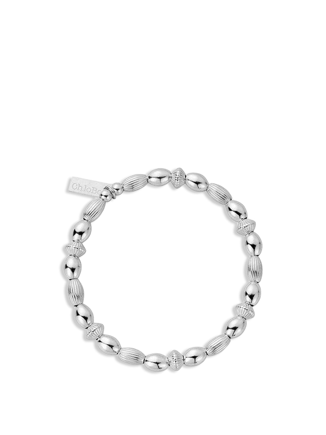 Silver Mini Oval Disc Bracelet