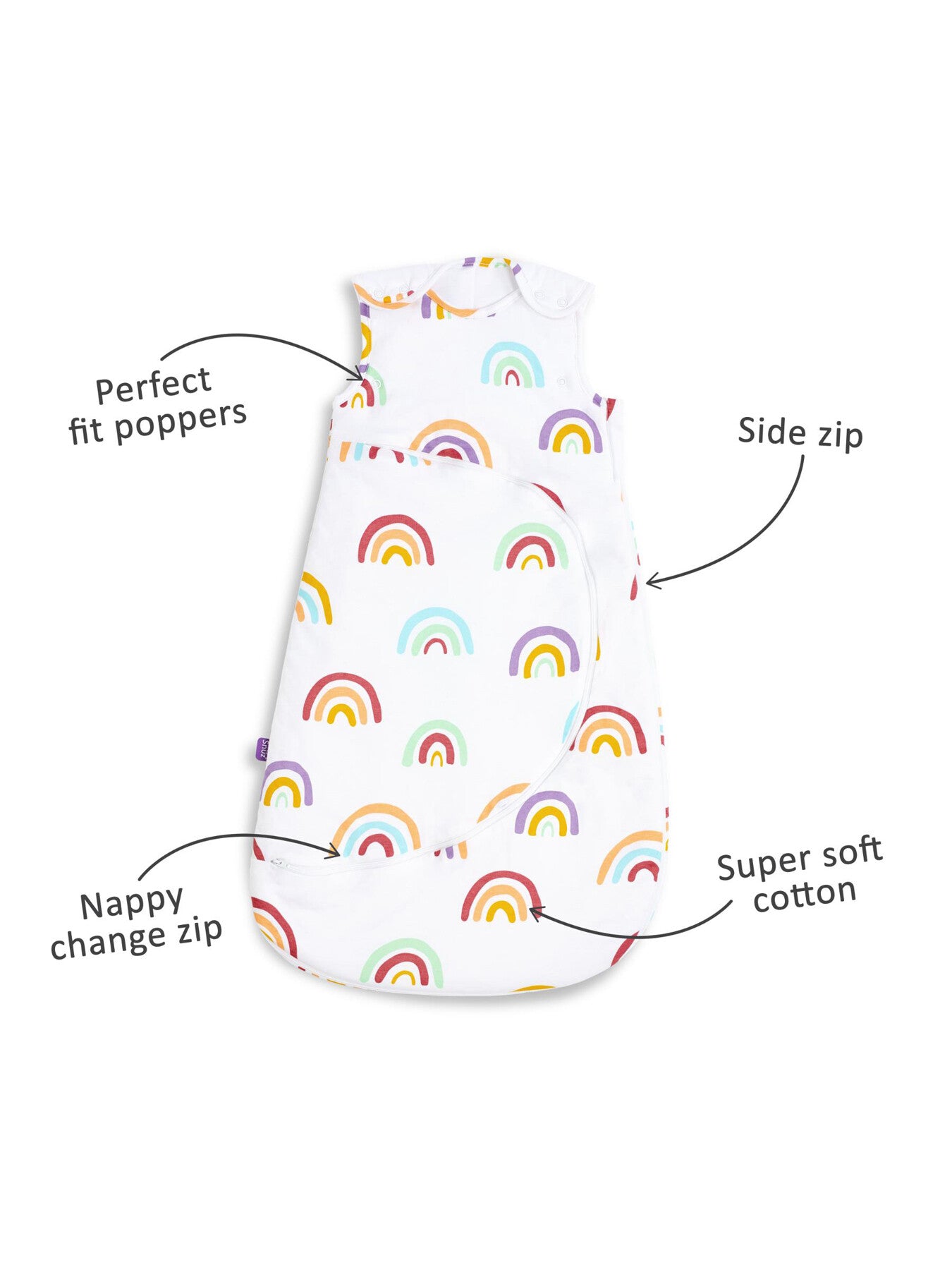SnuzPouch Sleeping Bag 2 5 Tog 0-6M Rainbow