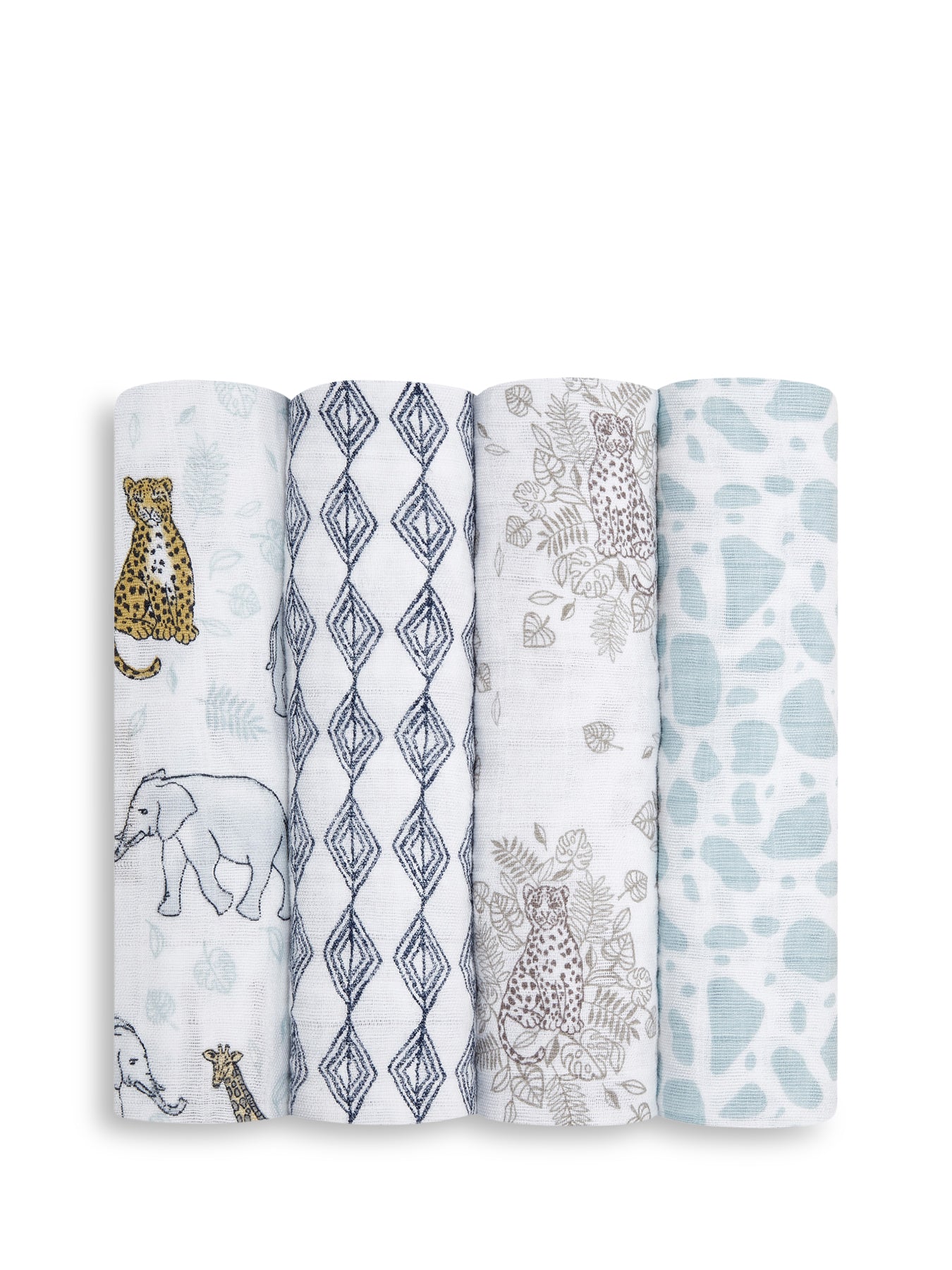 4 Pack Jungle Cotton Muslin Blanket