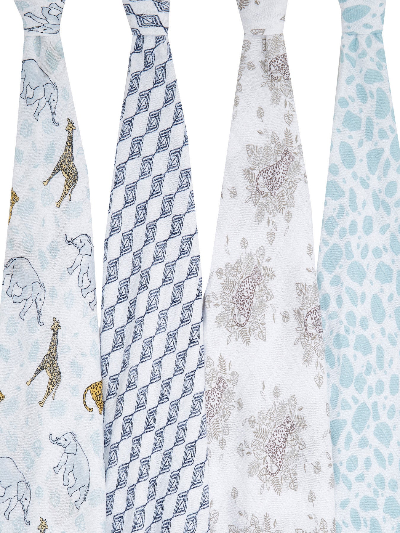 4 Pack Jungle Cotton Muslin Blanket