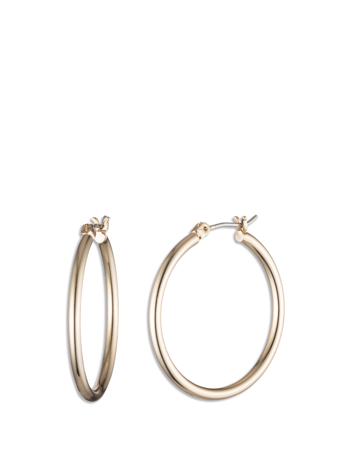 Medium Gold Tone Hoop Earrings