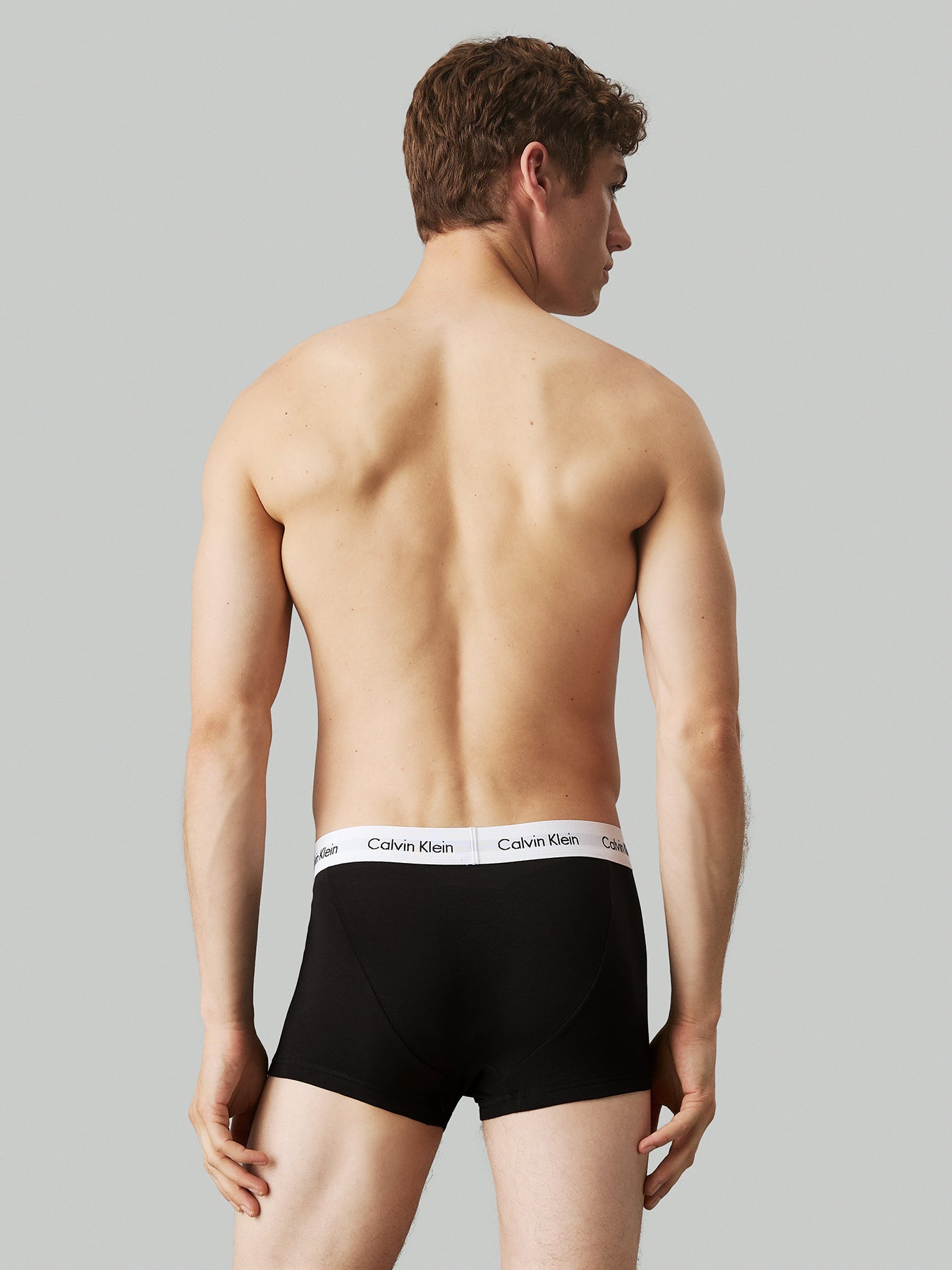 Low Rise 3 Pack Cotton Stretch Trunks Black