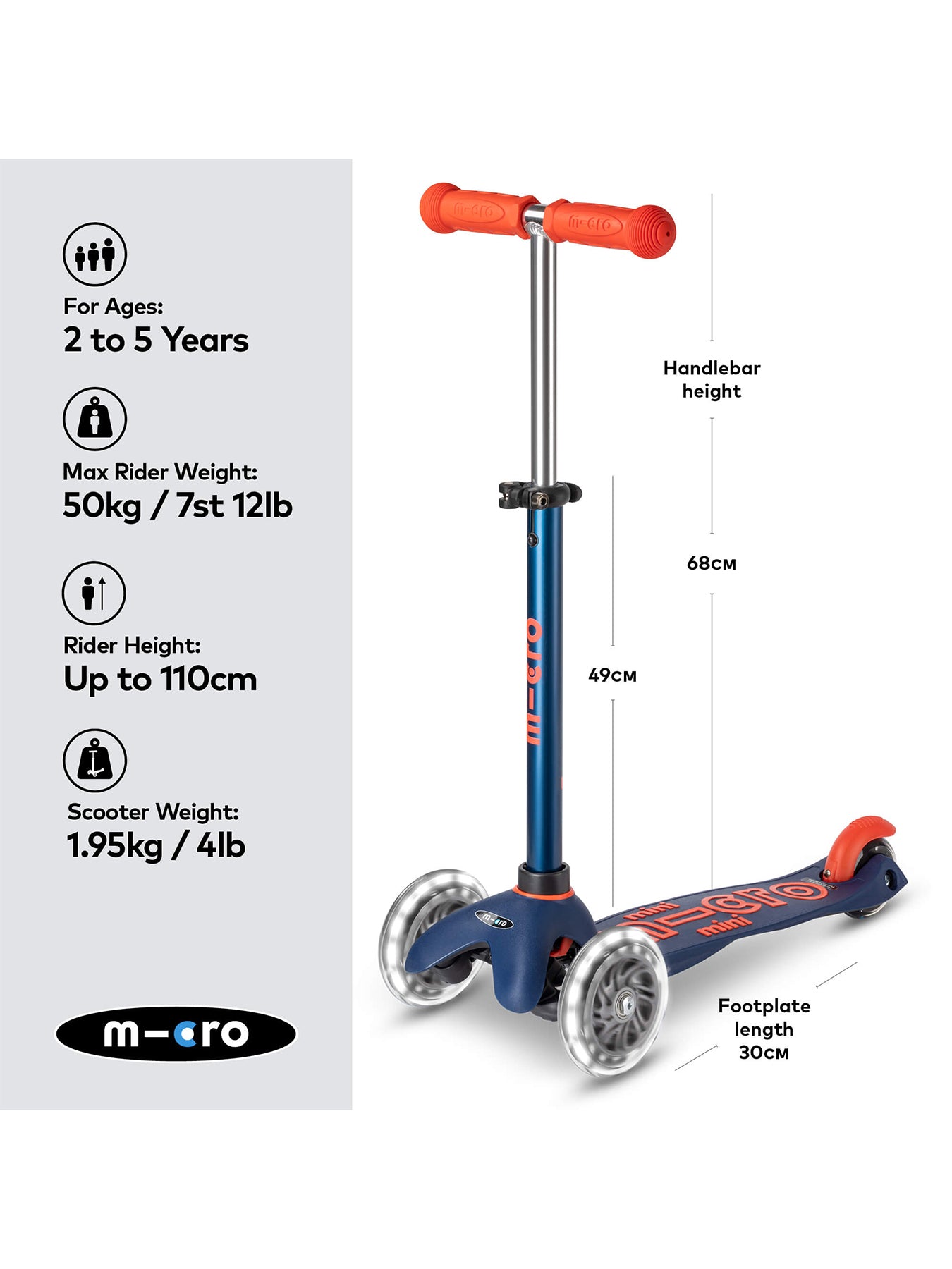 Mini Micro Deluxe Scooter Navy