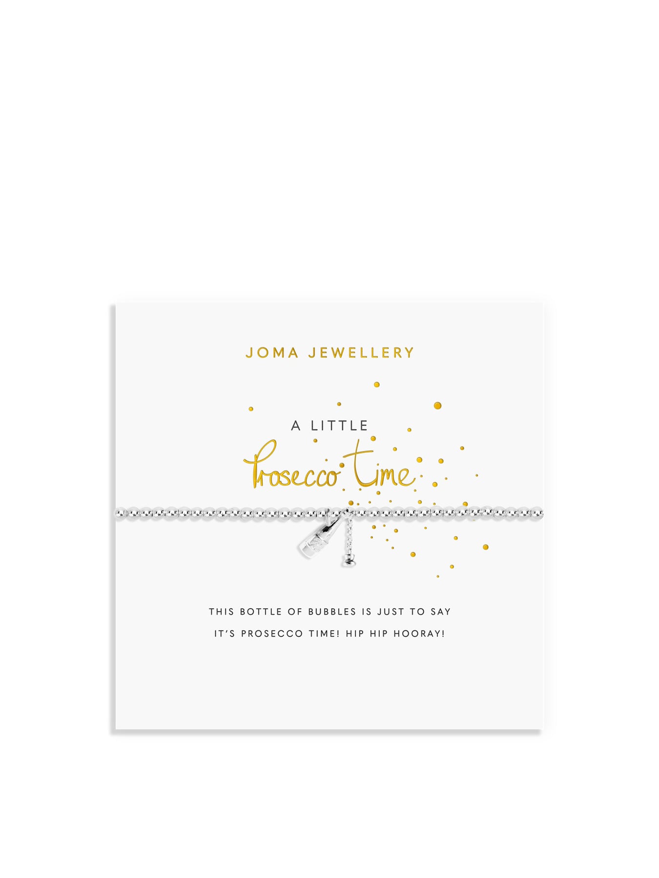 A Little Prosecco Time Charm Bracelet Silver