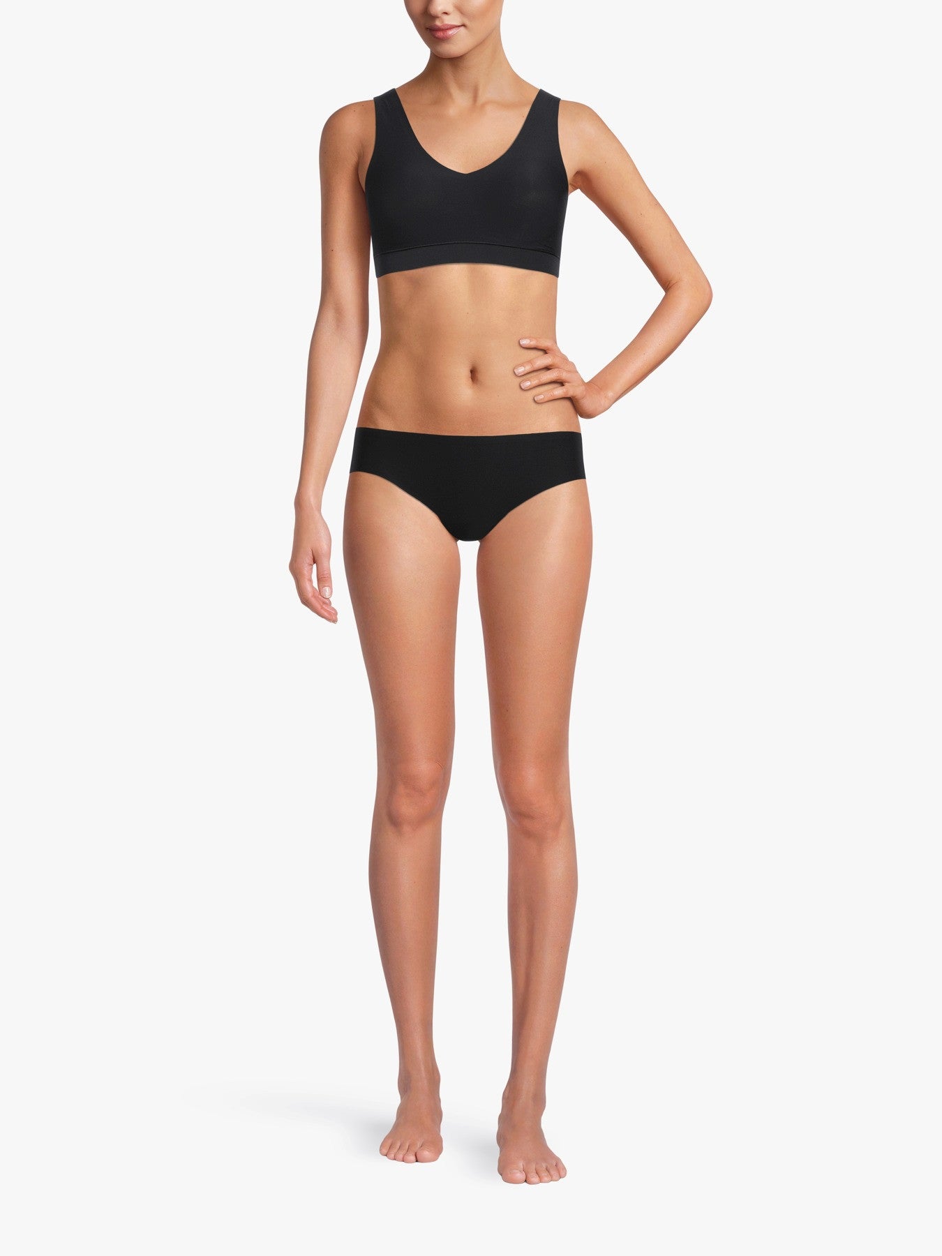 Soft Stretch V Neck Padded Crop Top